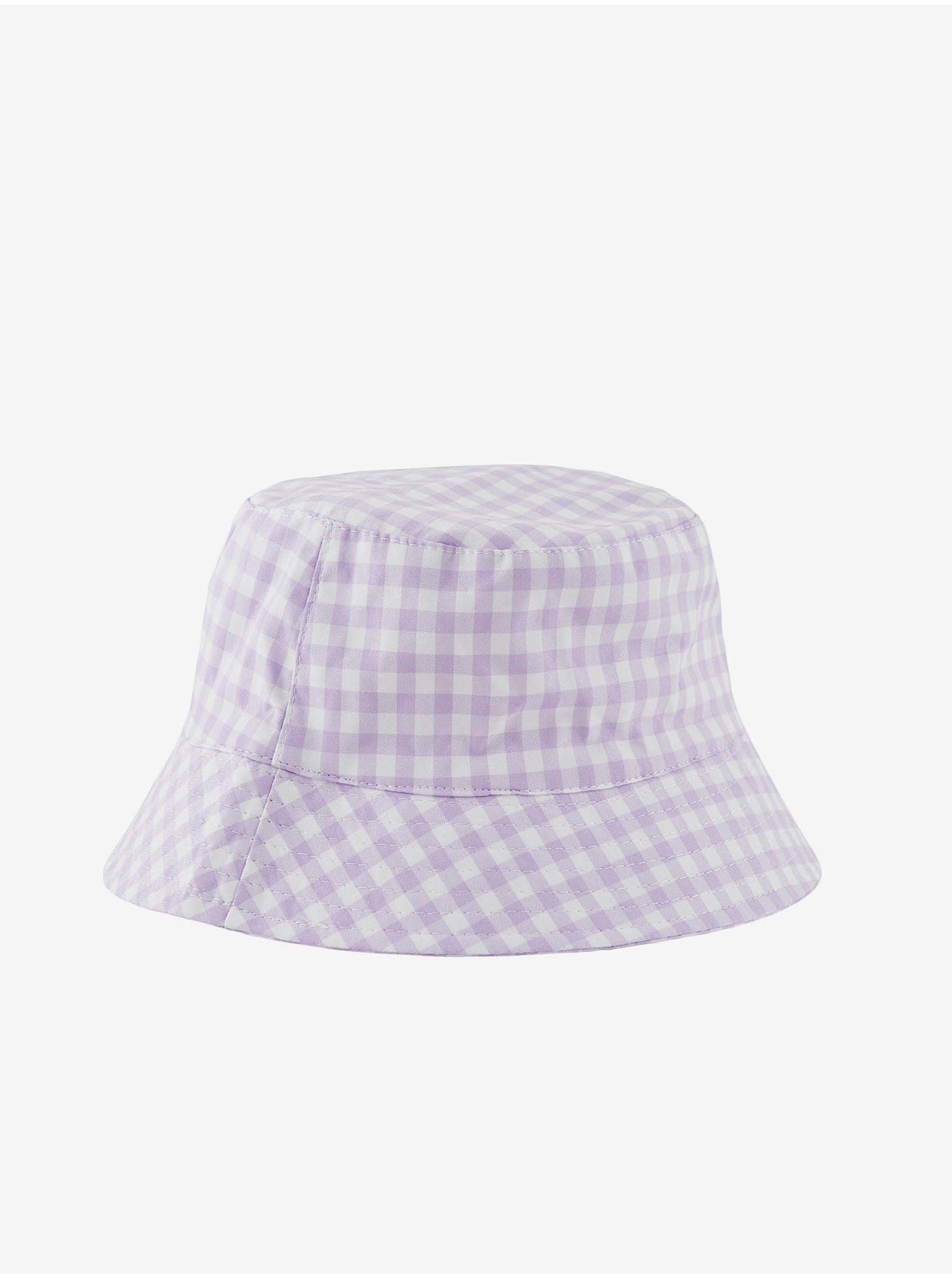 Lacno Bielo-fialový kockovaný klobúk Pieces Laya