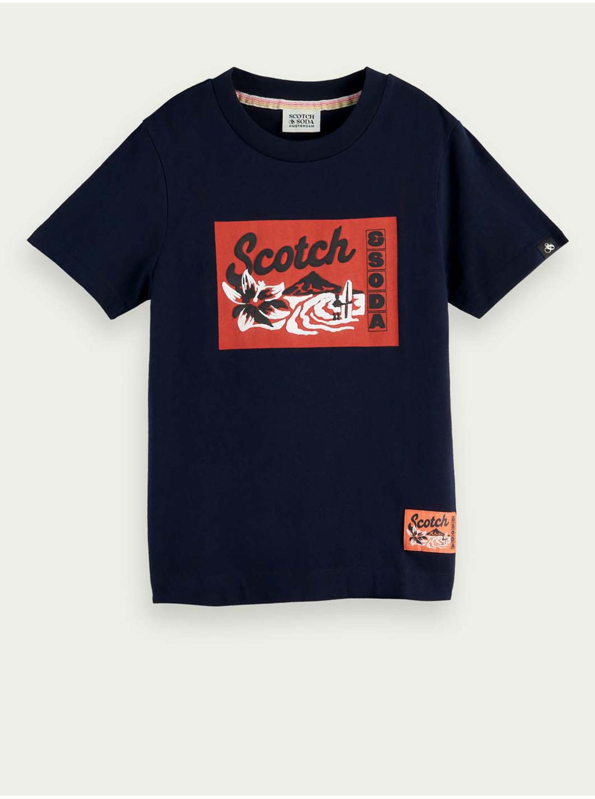 Levně Tmavě modré klučičí tričko Scotch & Soda