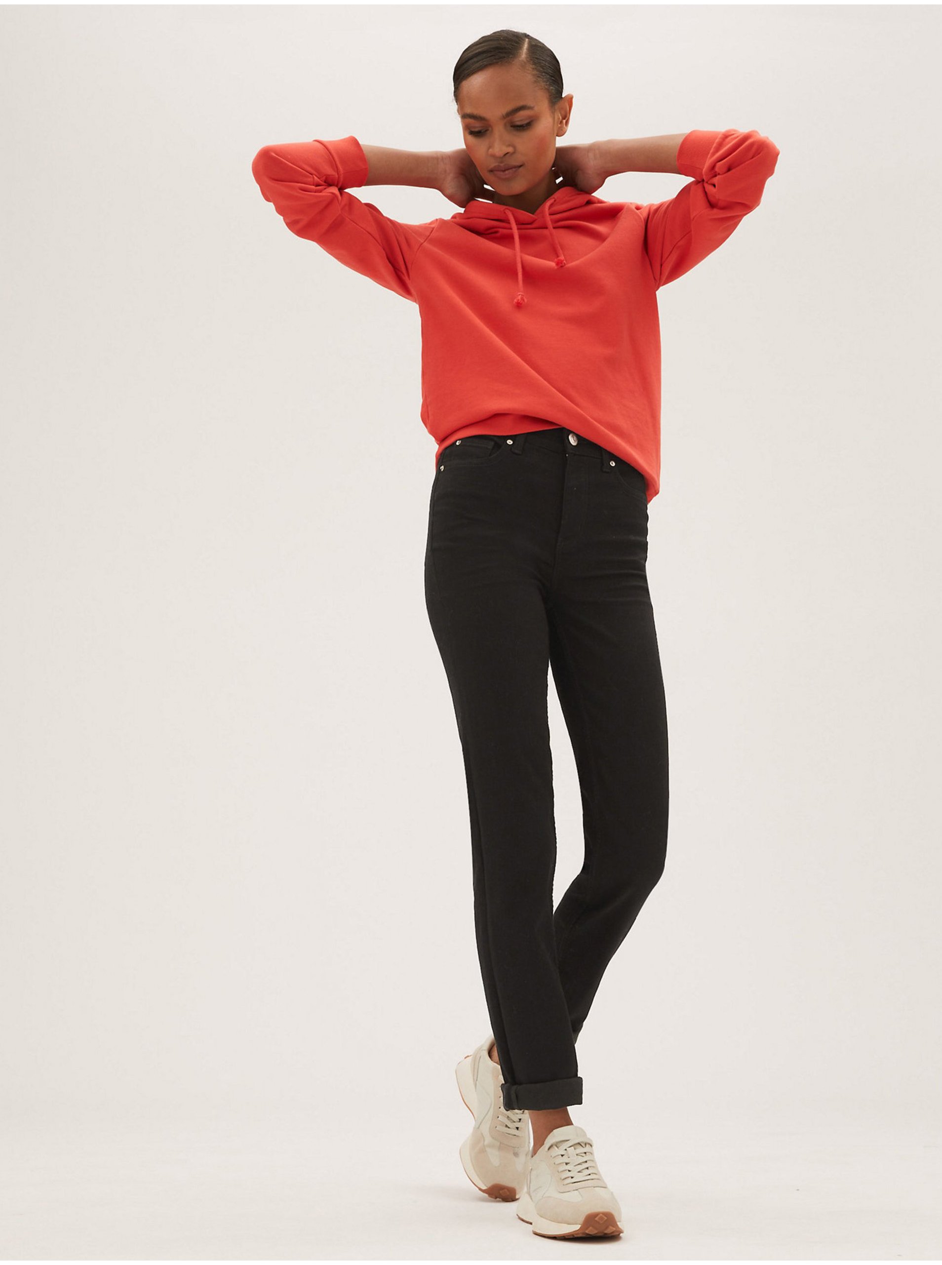 Levně Džíny Sienna se strečem a rovnými nohavicemi Marks & Spencer černá