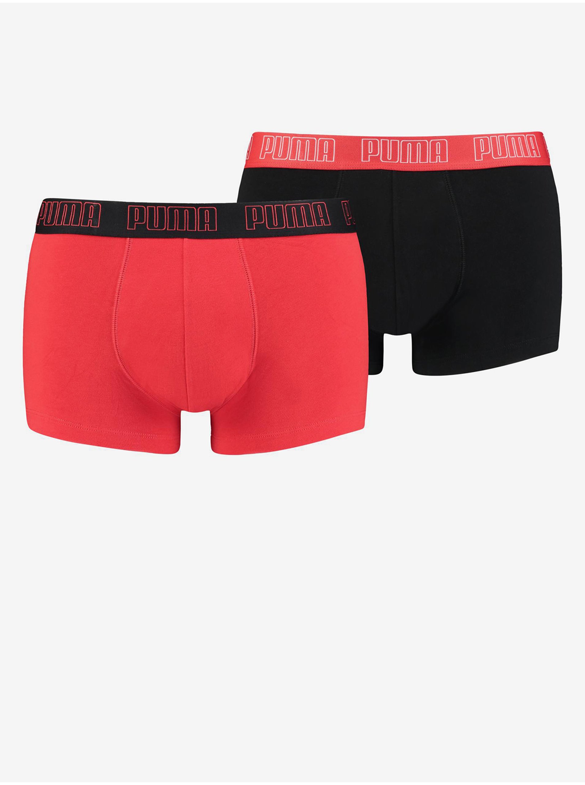 E-shop Sada dvou párů pánských boxerek v černé a červené barvě Puma