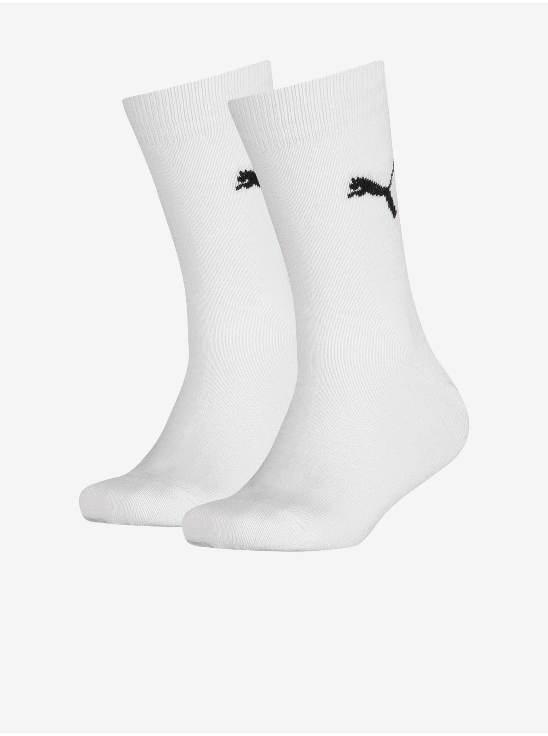 Lacno Sada dvoch párov detských ponožiek v bielej farbe Puma