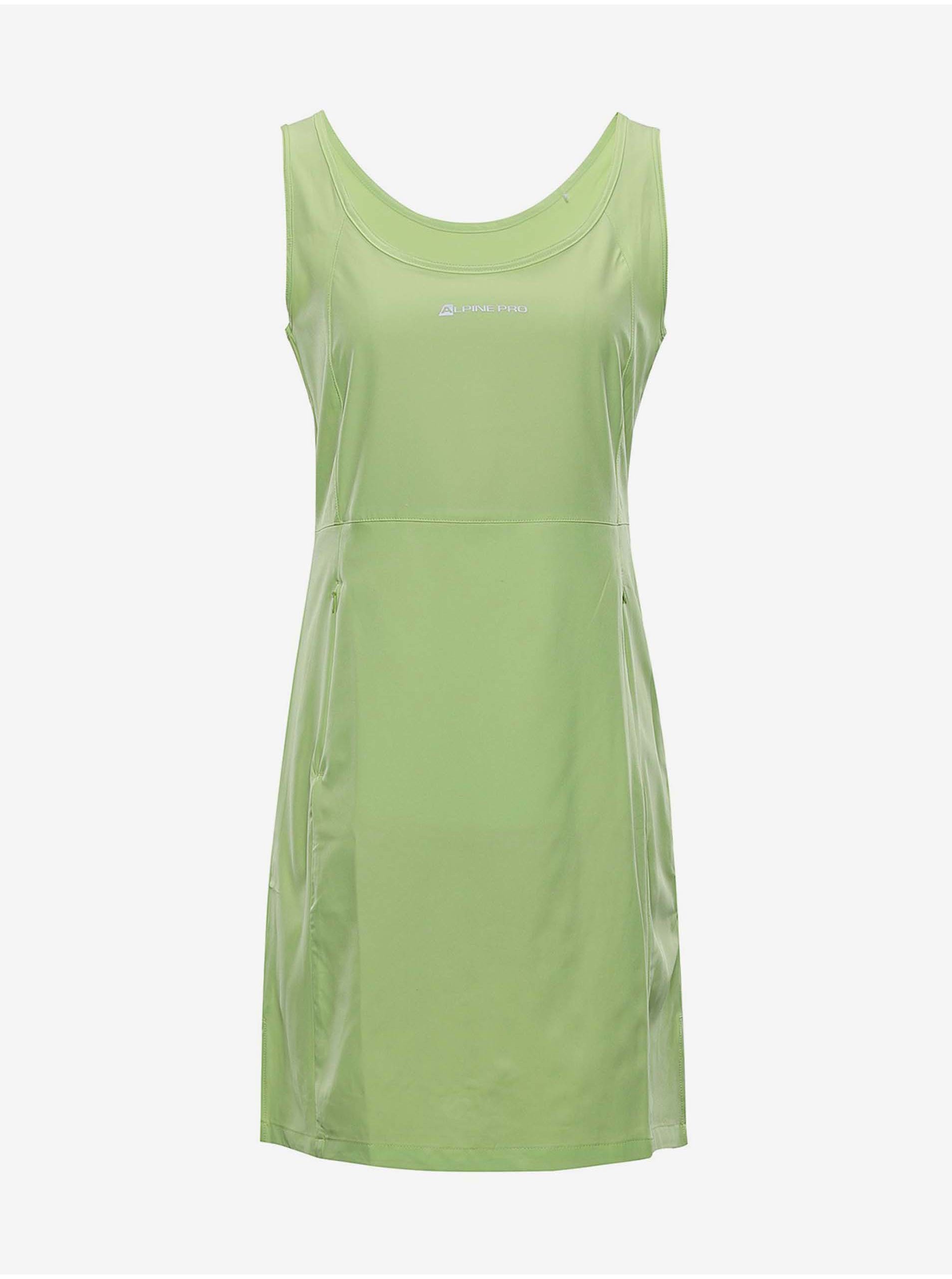 Levně Světle zelené dámské rychleschnoucí šaty Alpine Pro ELANDA 4