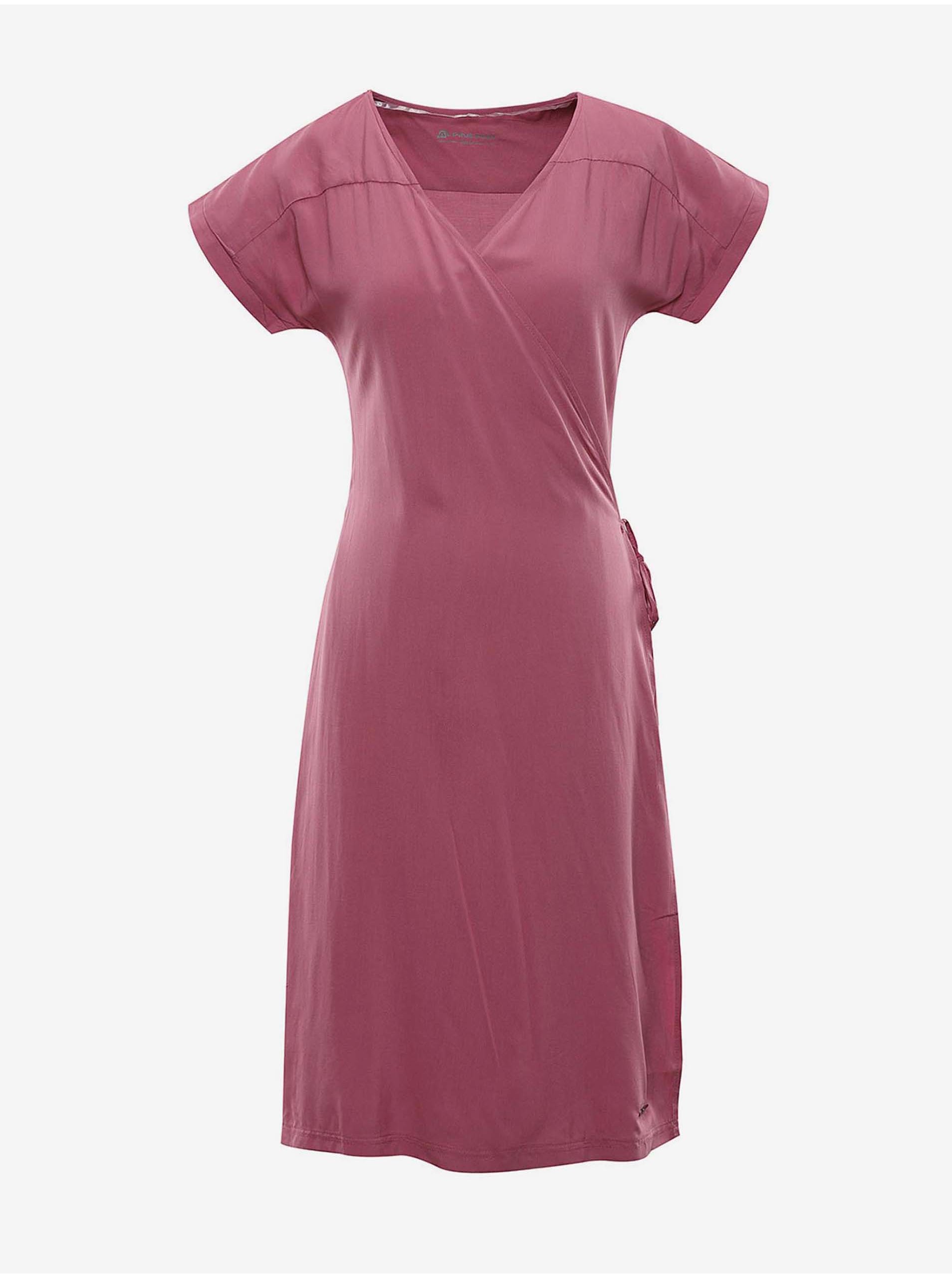Levně Růžové dámské zavinovací šaty Alpine Pro SOLEIA