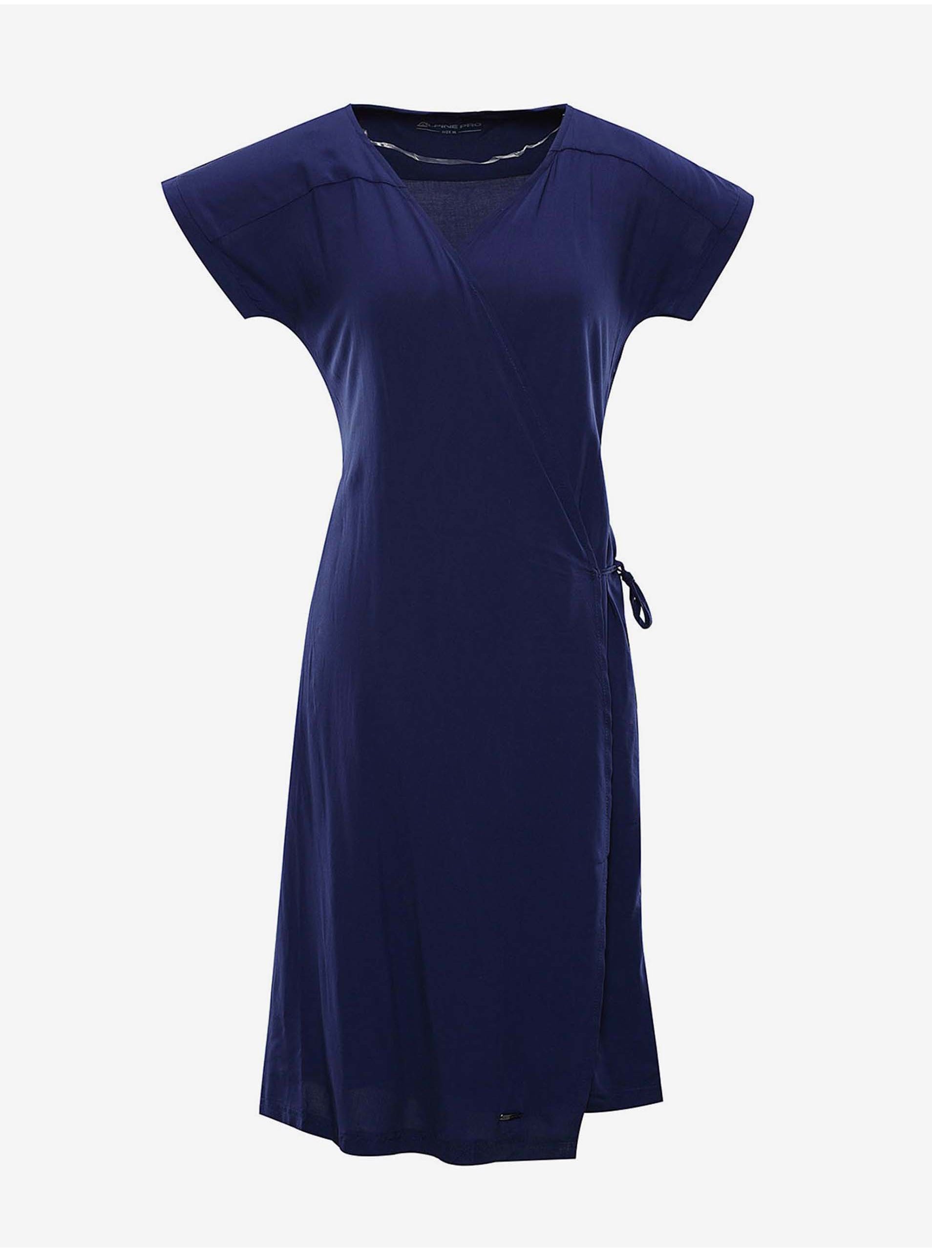 Levně Tmavě modré dámské zavinovací šaty Alpine Pro SOLEIA