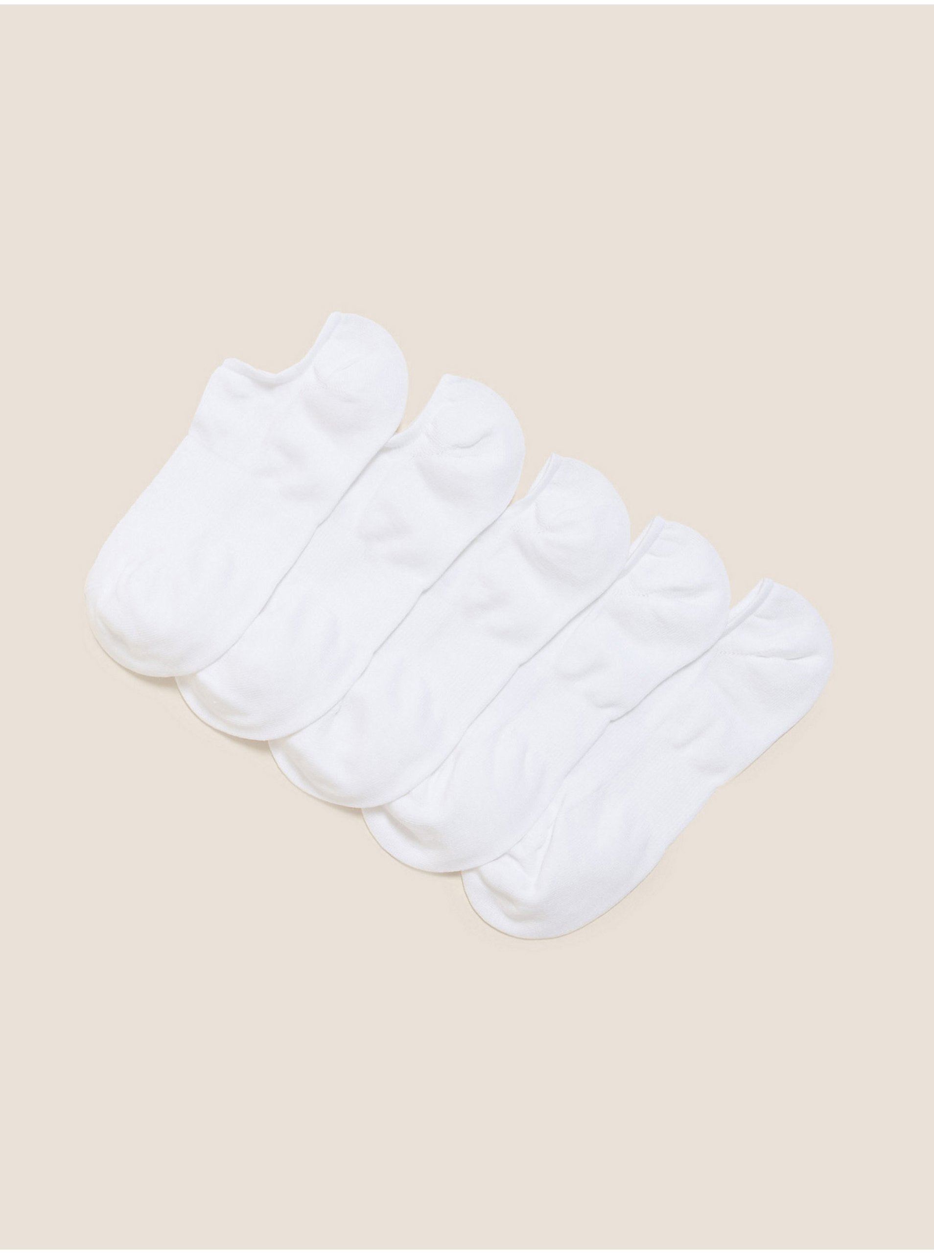 E-shop Balenie 5 párov extrapohodlných nízkych ponožiek Marks & Spencer biela