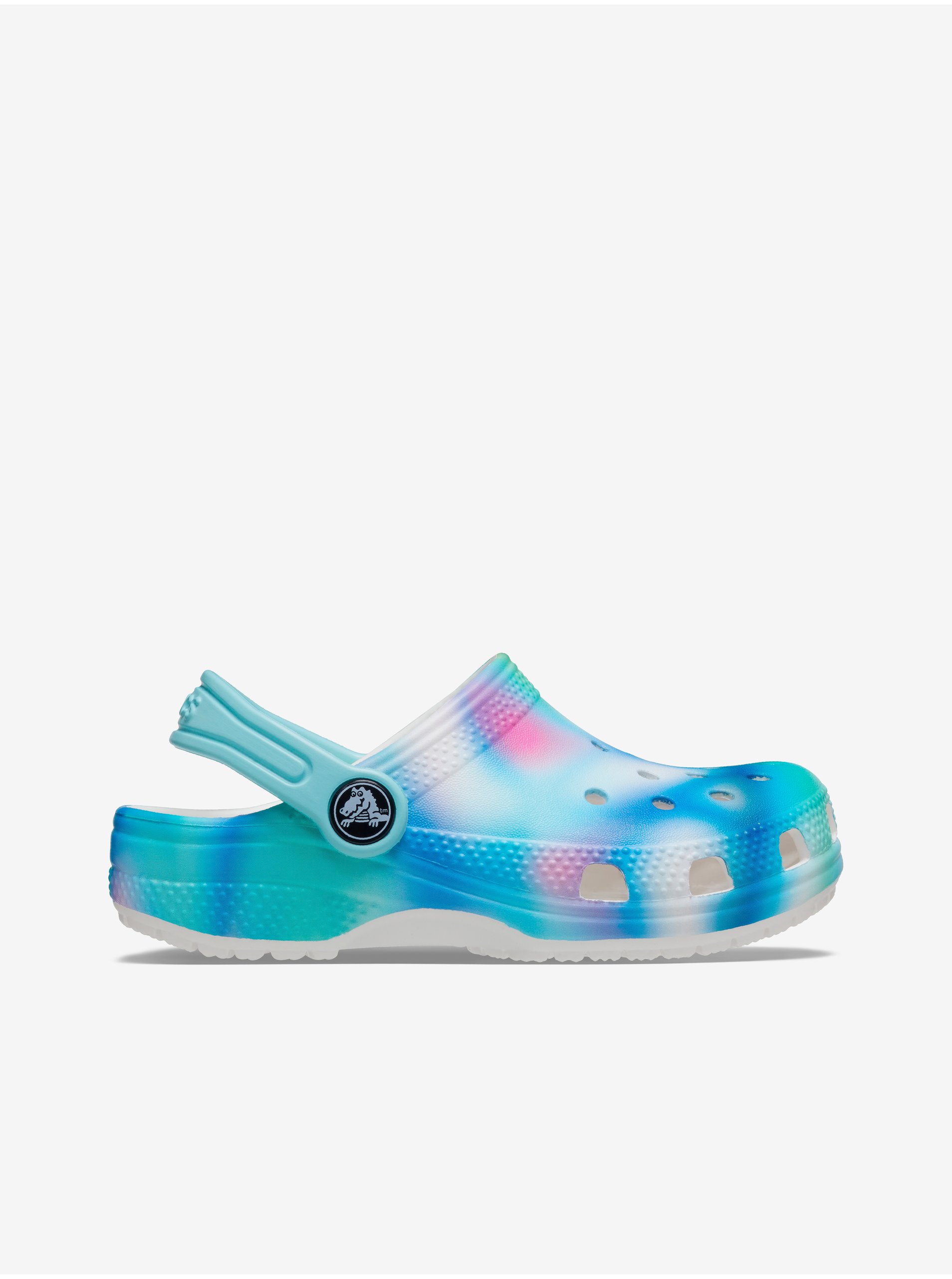 E-shop Modré vzorované holčičí pantofle Crocs