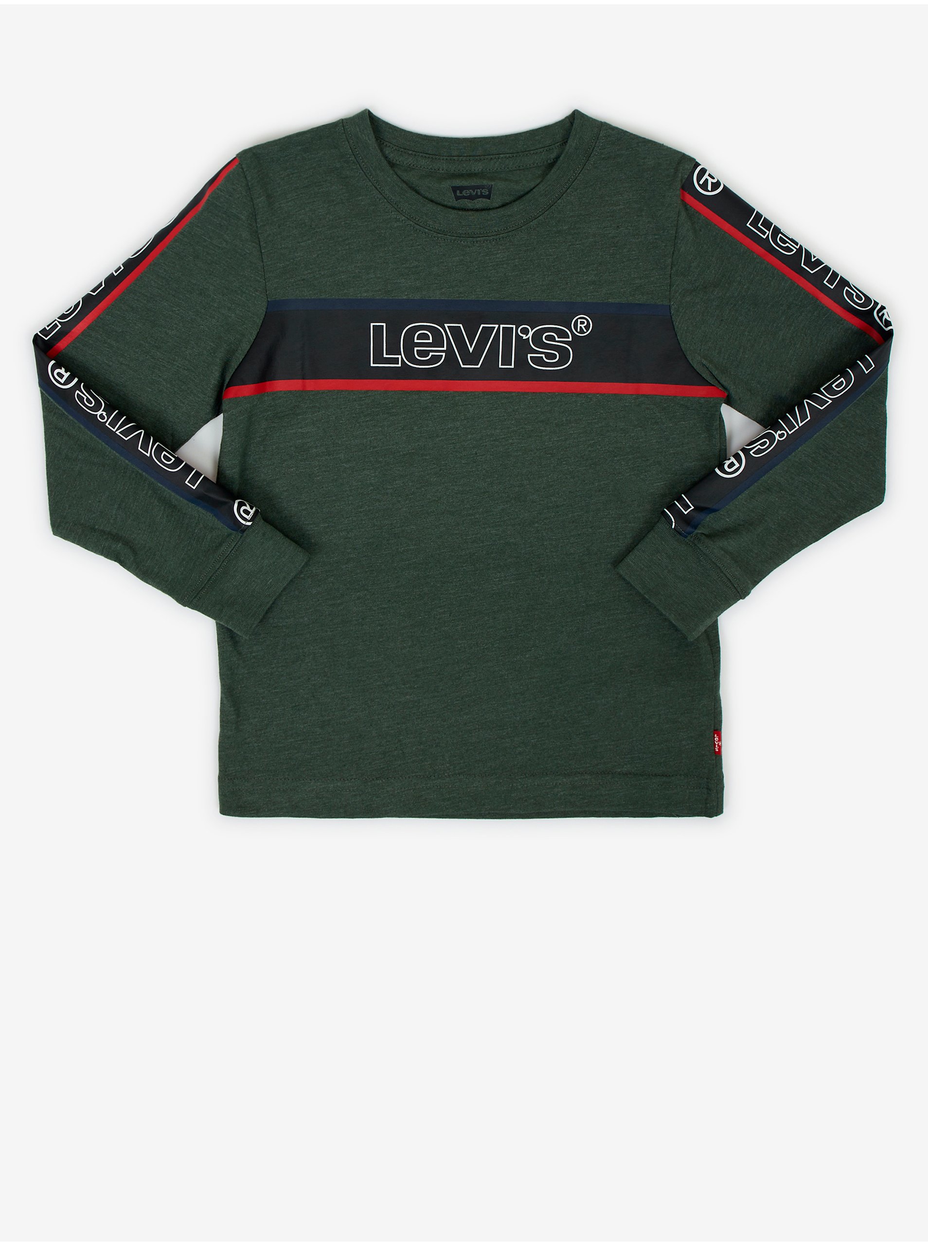 E-shop Čierno-zelené chlapčenské tričko s dlhým rukávom Levi's®
