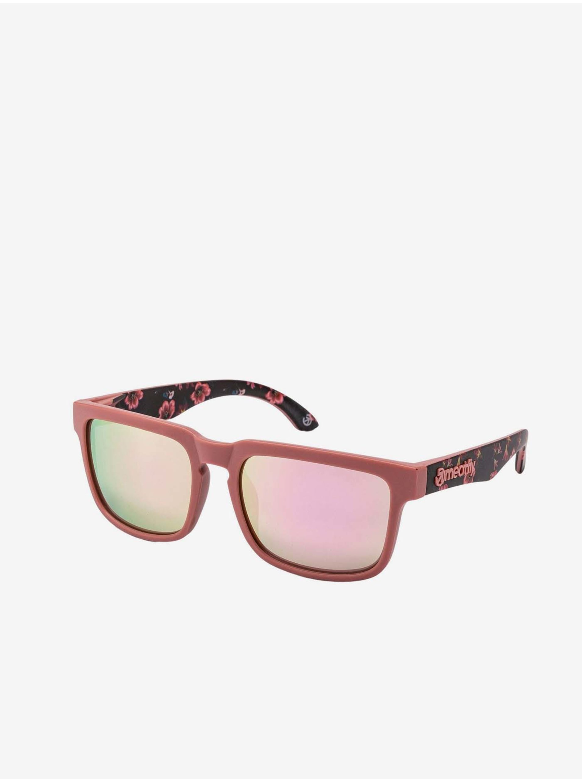 Lacno Čierno-ružové dámske kvetované slnečné okuliare Meatfly Memphis