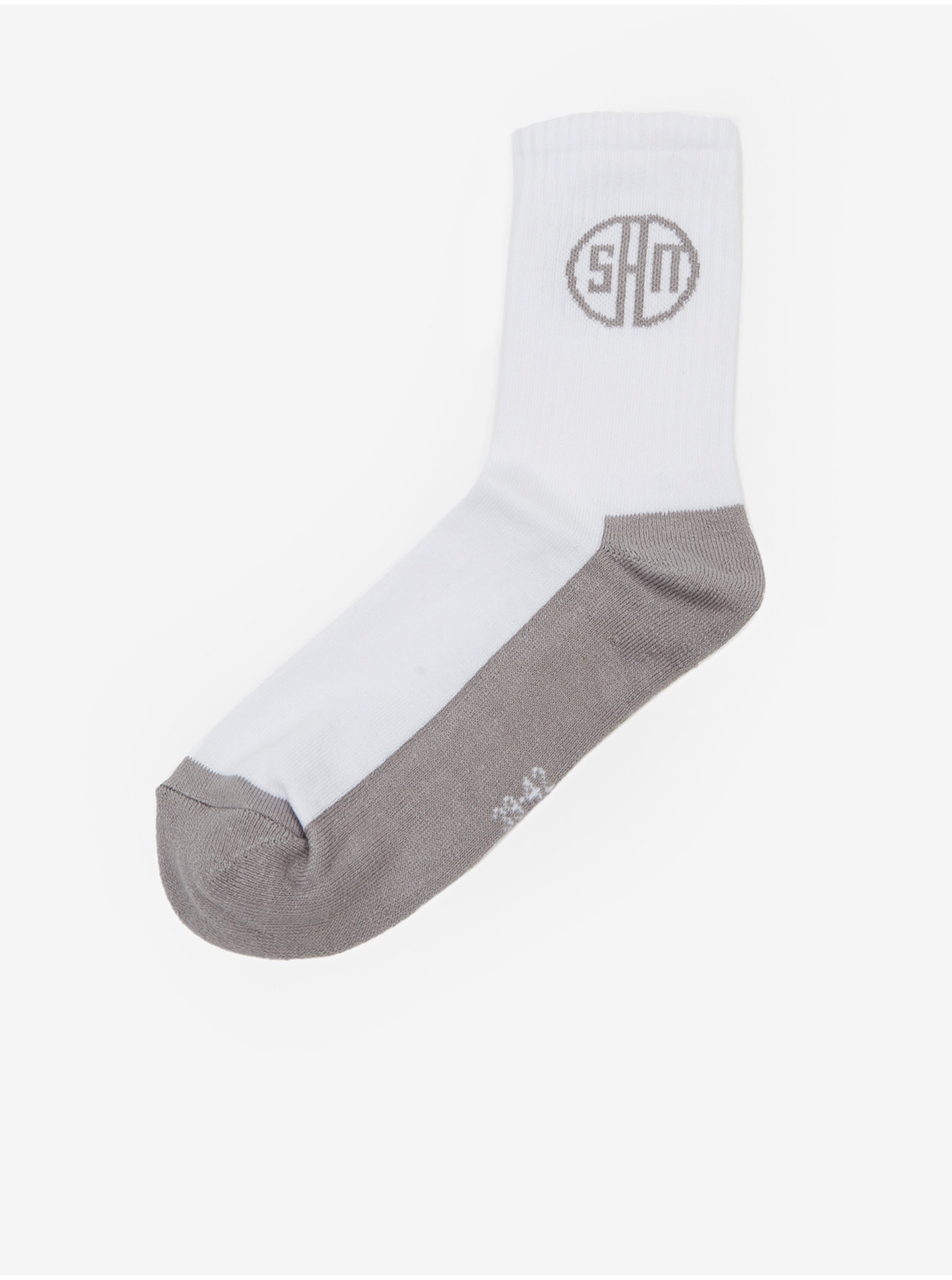 Levně Šedo-bílé unisex ponožky SAM 73