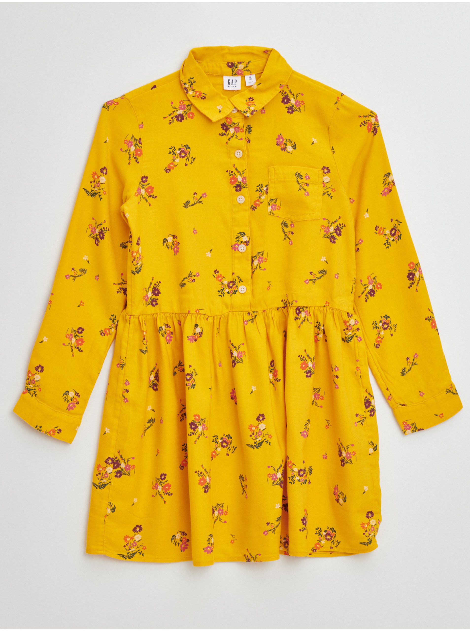 Levně Žluté květované holčičí šaty GAP