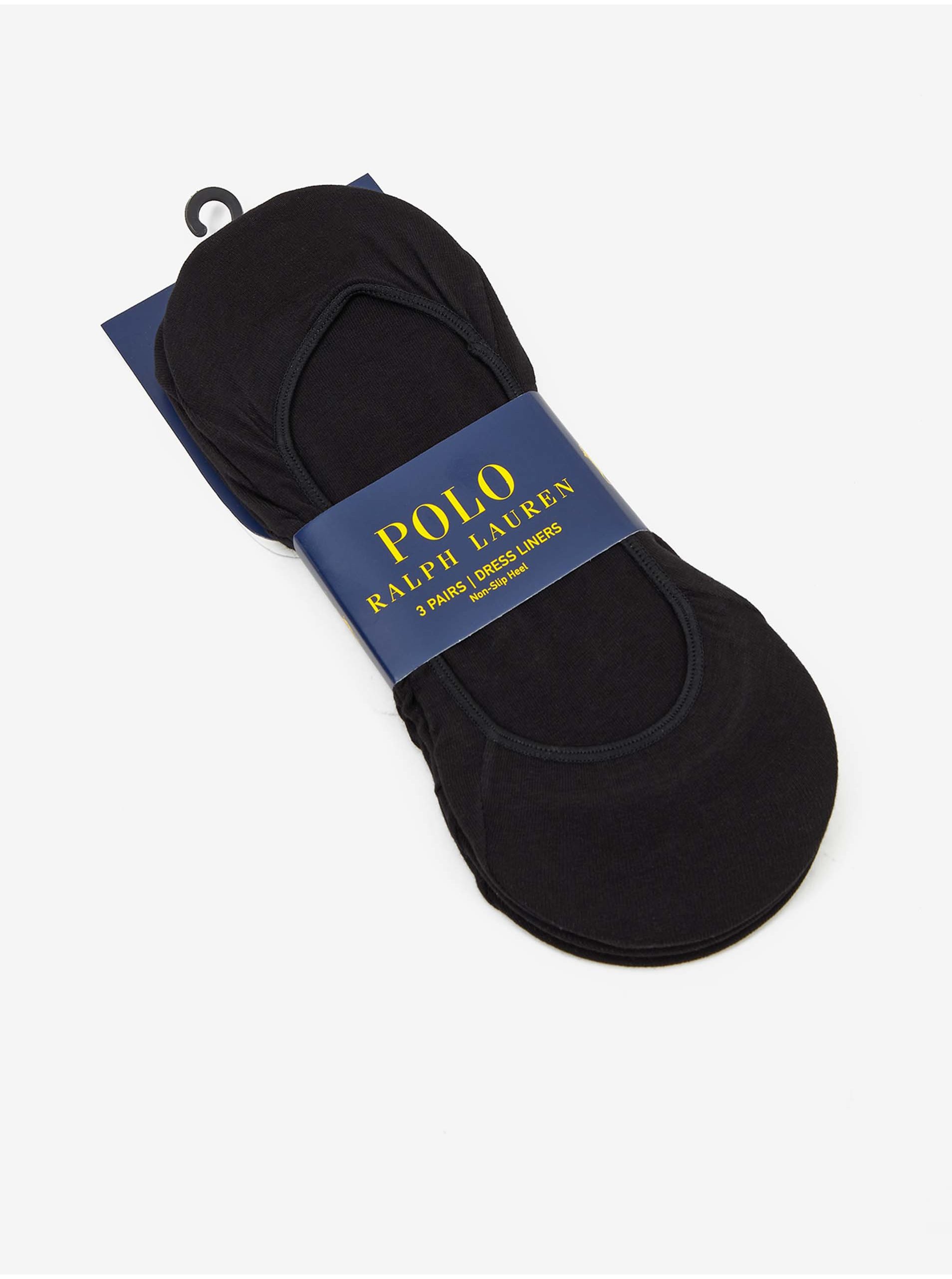 Lacno Sada troch párov ponožiek v čiernej farbe POLO Ralph Lauren