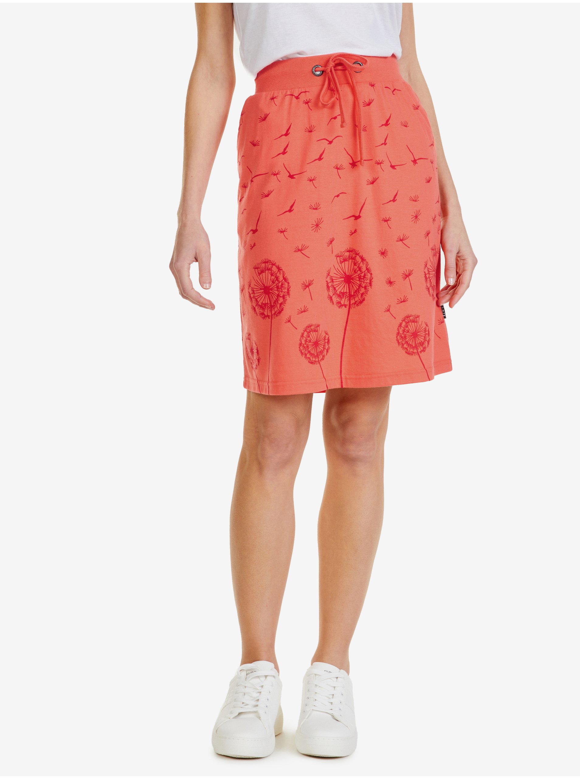 Lacno Koralová dámska vzorovaná sukňa SAM 73 Lydia