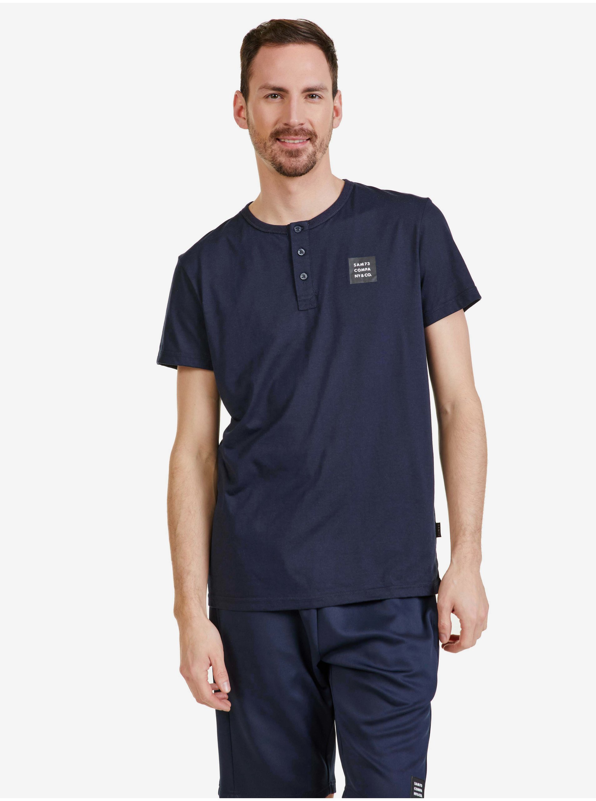E-shop Tmavě modré pánské tričko SAM 73 Gideon