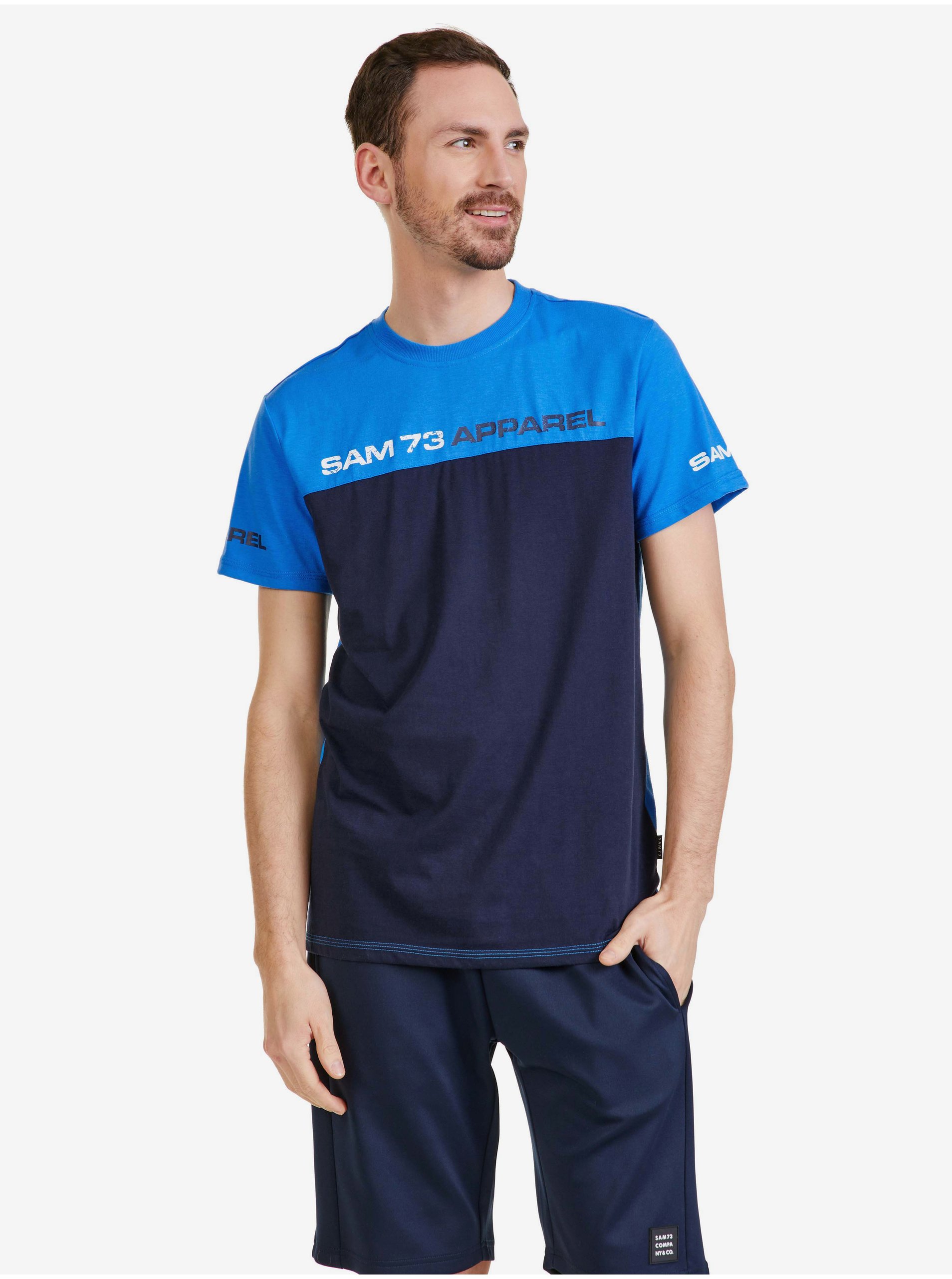 E-shop Modré pánské tričko SAM 73 Malcolm
