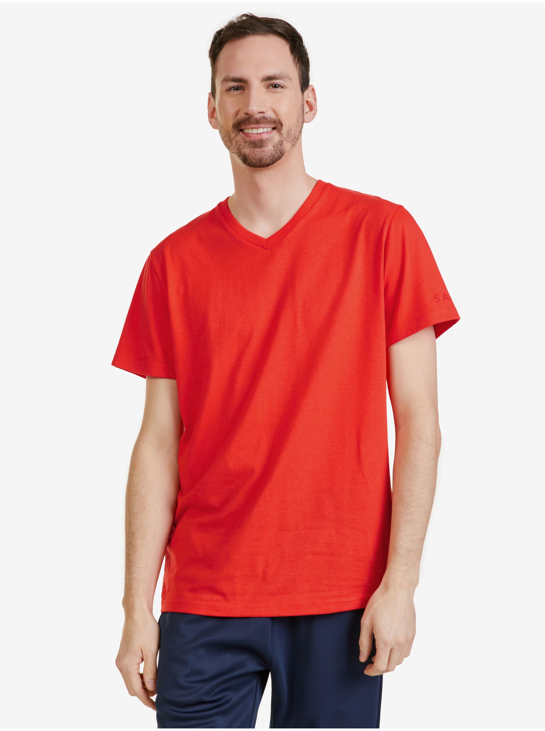 Lacno Červené pánske tričko SAM 73 Leonard