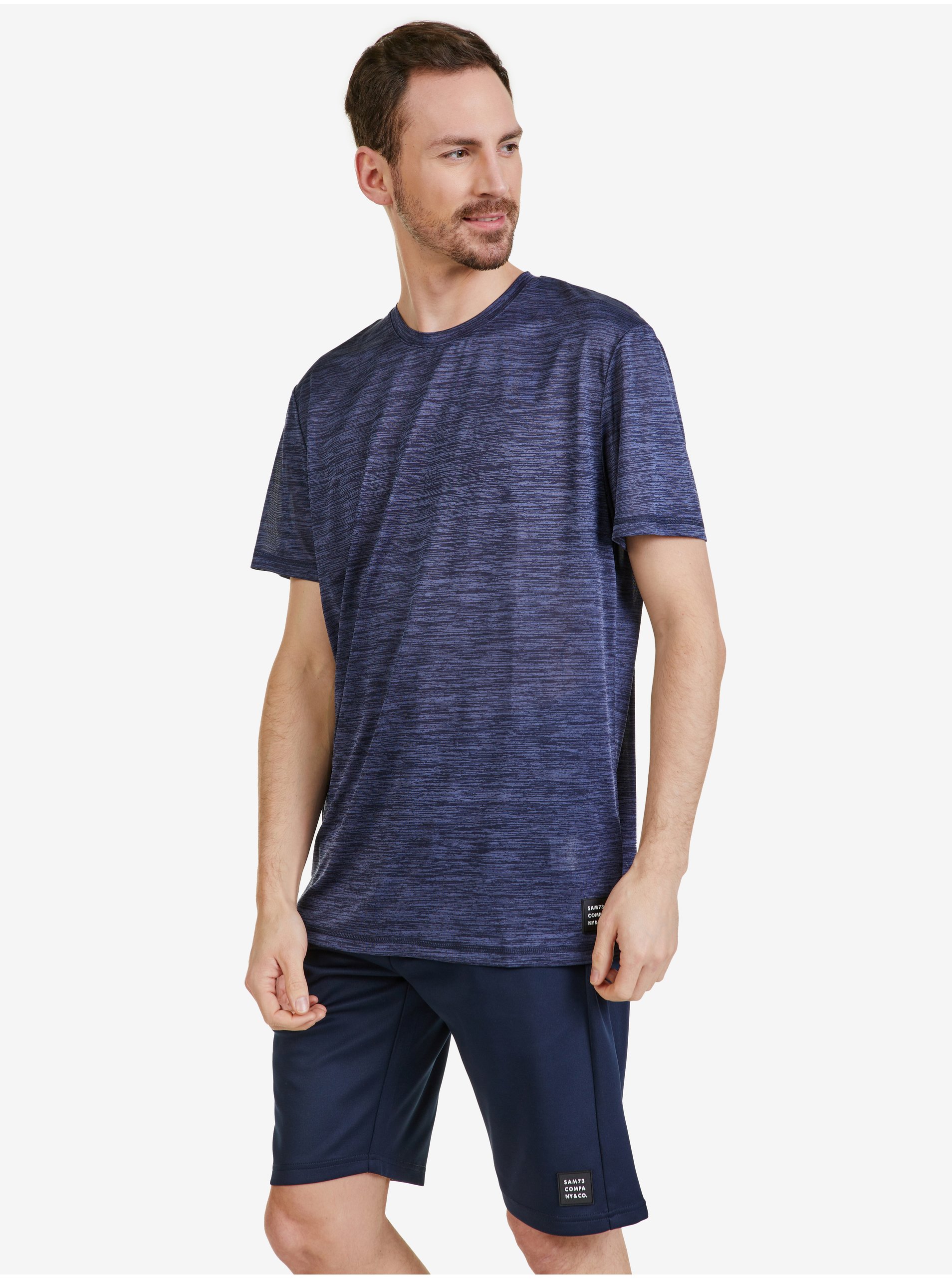 E-shop Tmavě fialové pánské tričko SAM 73 Eugene