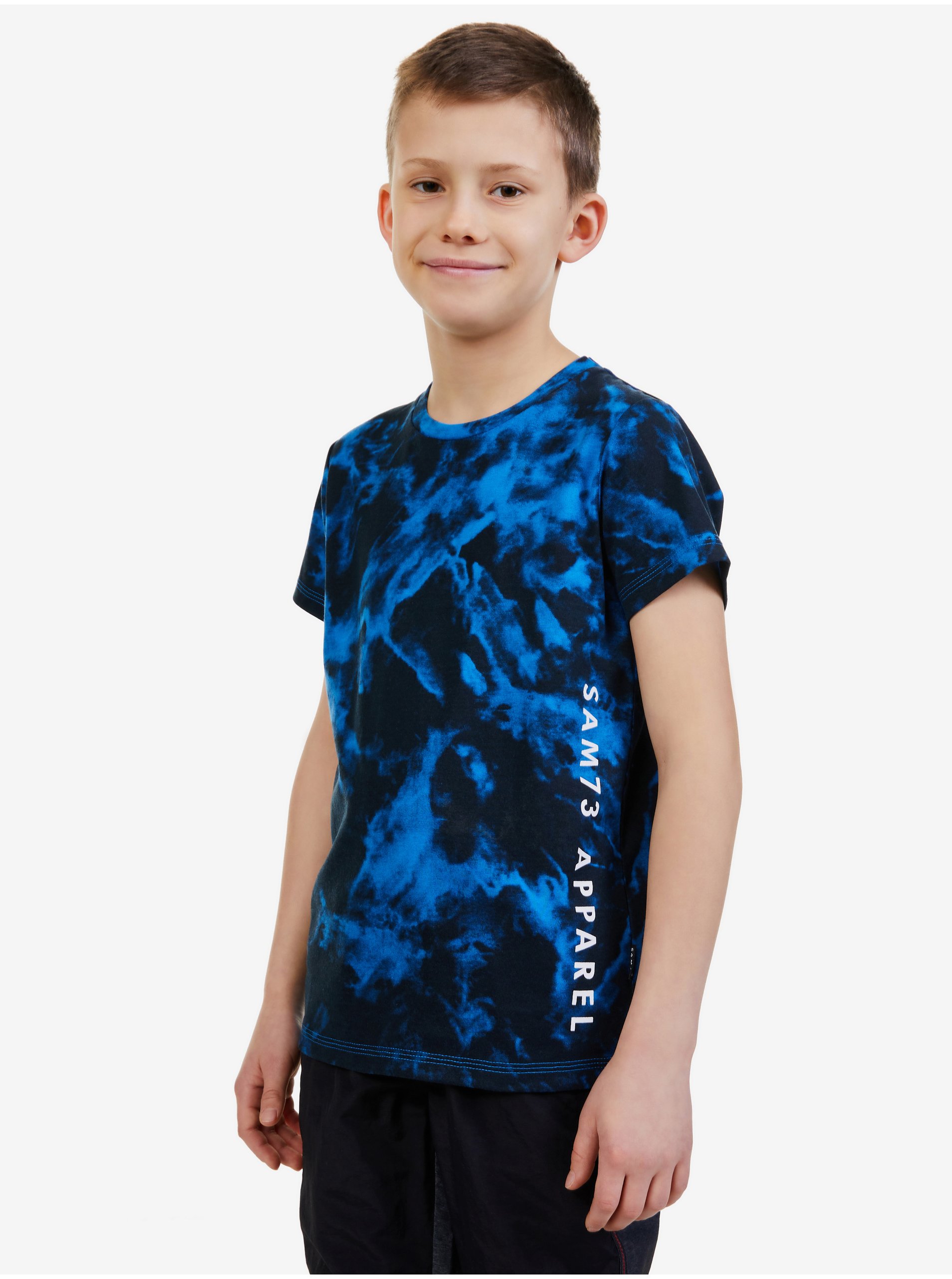 Lacno Tmavomodré chlapčenské vzorované tričko SAM 73 Sylvester