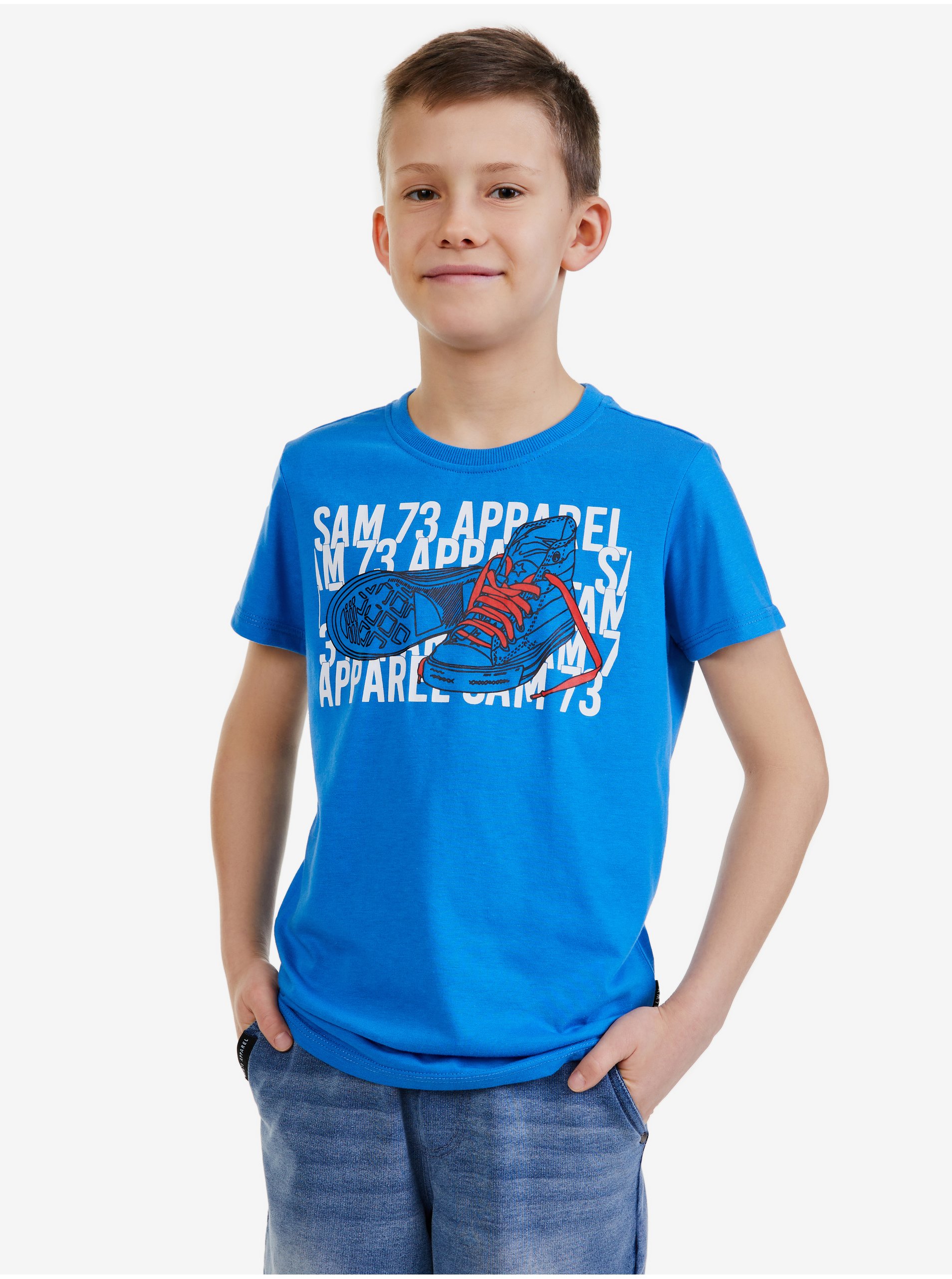 Lacno Modré chlapčenské tričko SAM 73 Peter