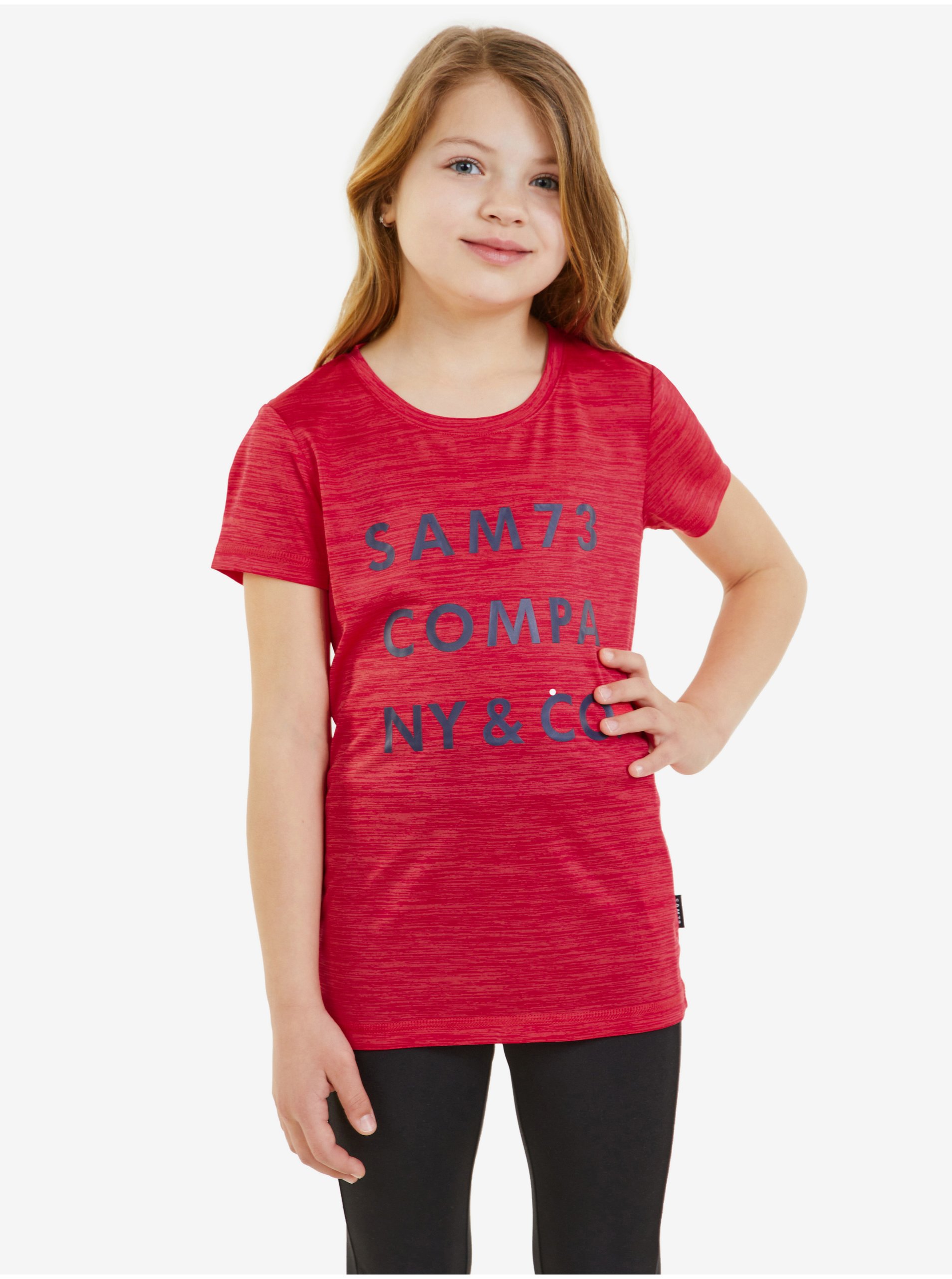Levně Tmavě růžové dívčí tričko SAM 73 Ablaka