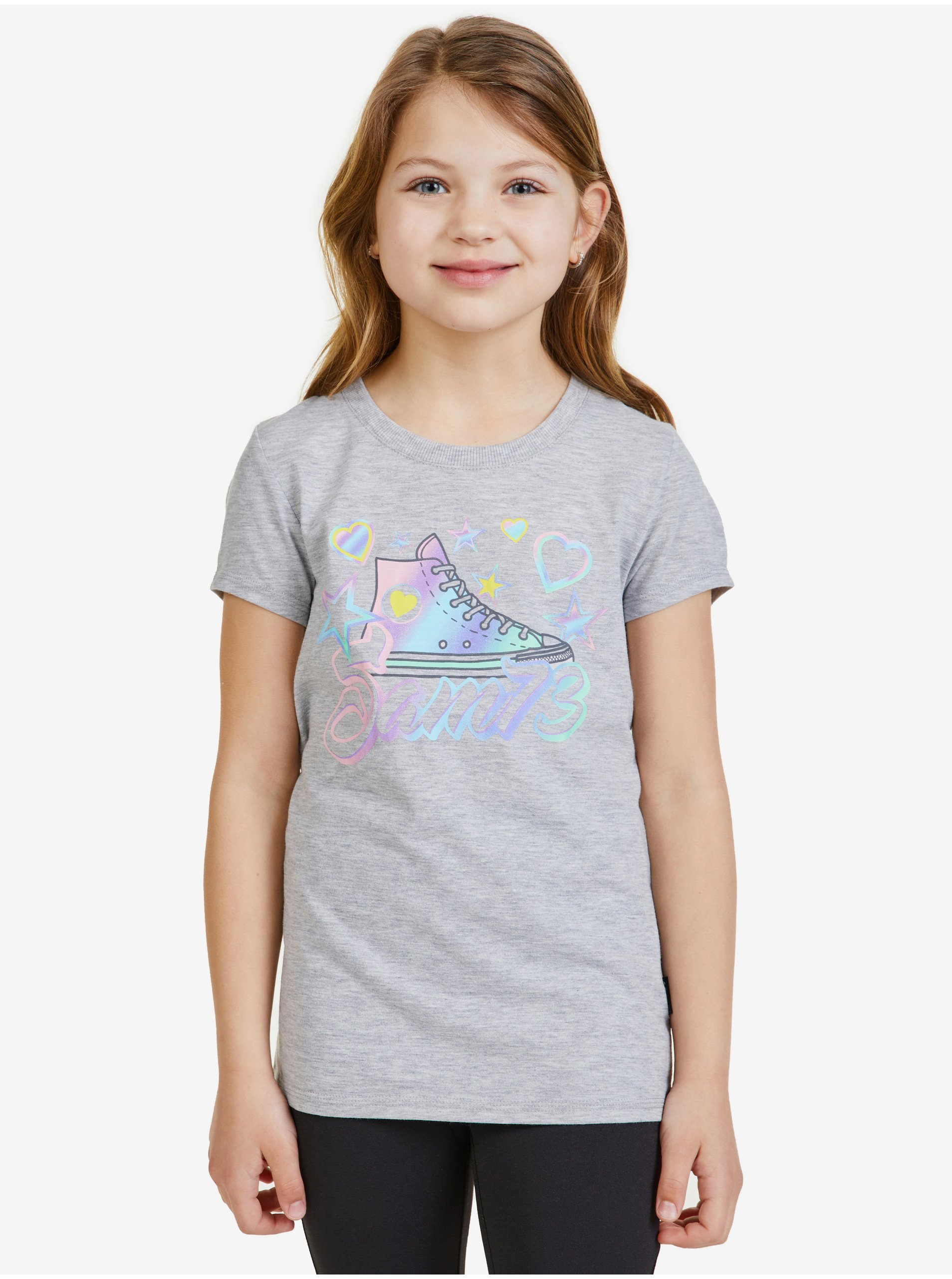 Lacno Svetlošedé dievčenské tričko SAM 73 Ursula