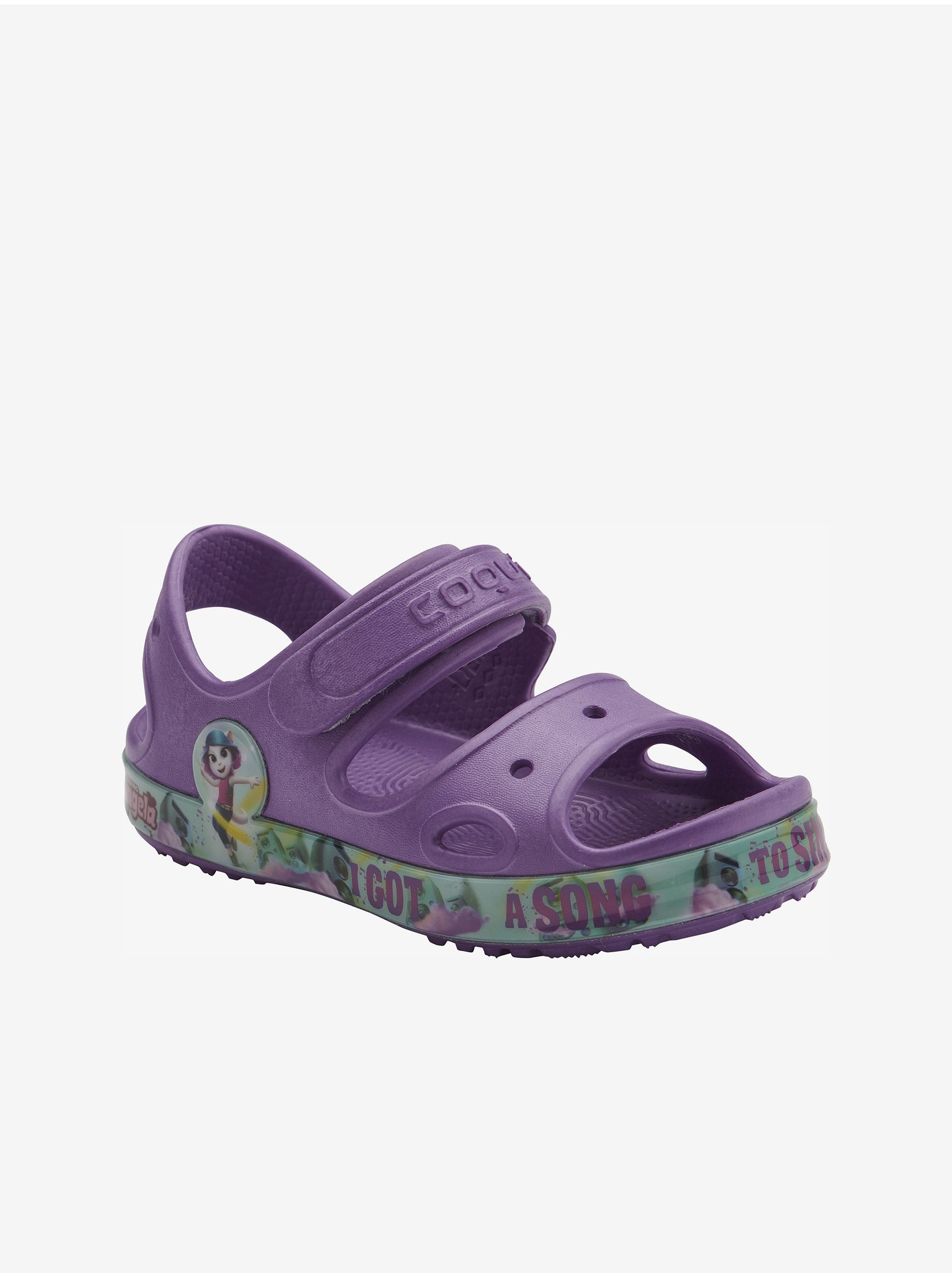 Lacno Fialové dievčenské sandále Coqui Yogi