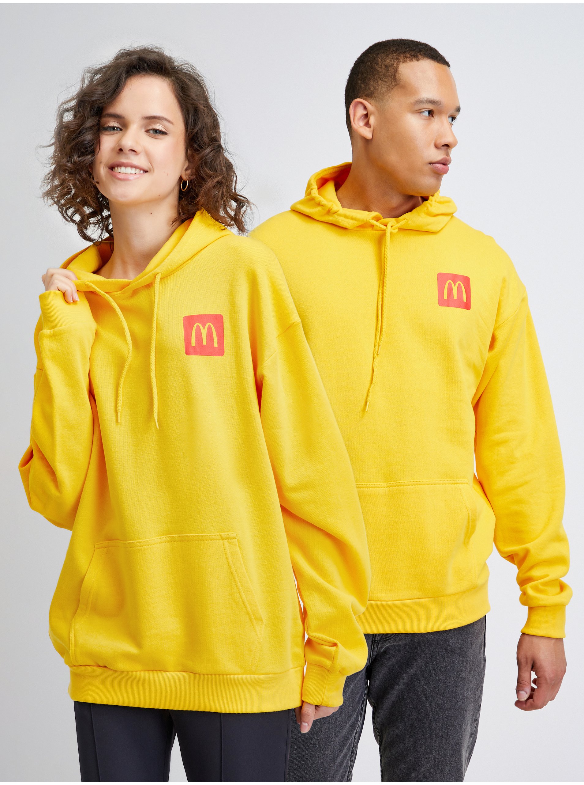 Lacno Žltá unisex mikina s kapucou McDonald's Iconic