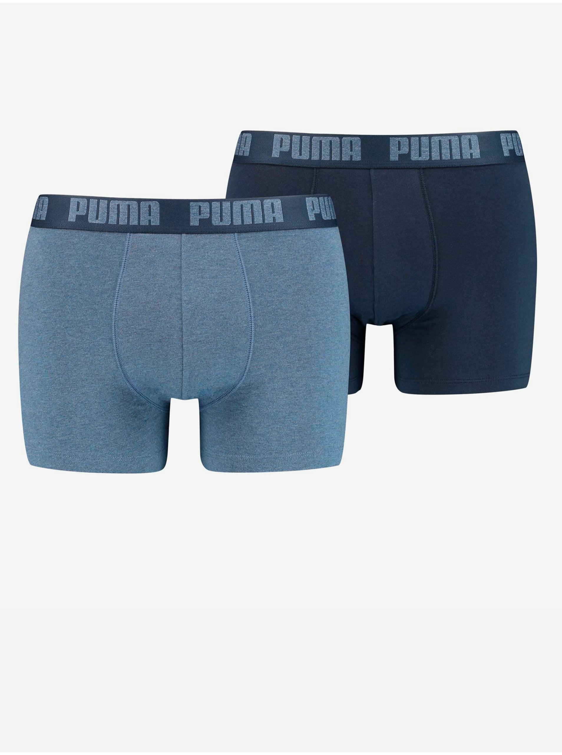 Lacno Sada dvoch pánskych boxerok v modrej farbe Puma