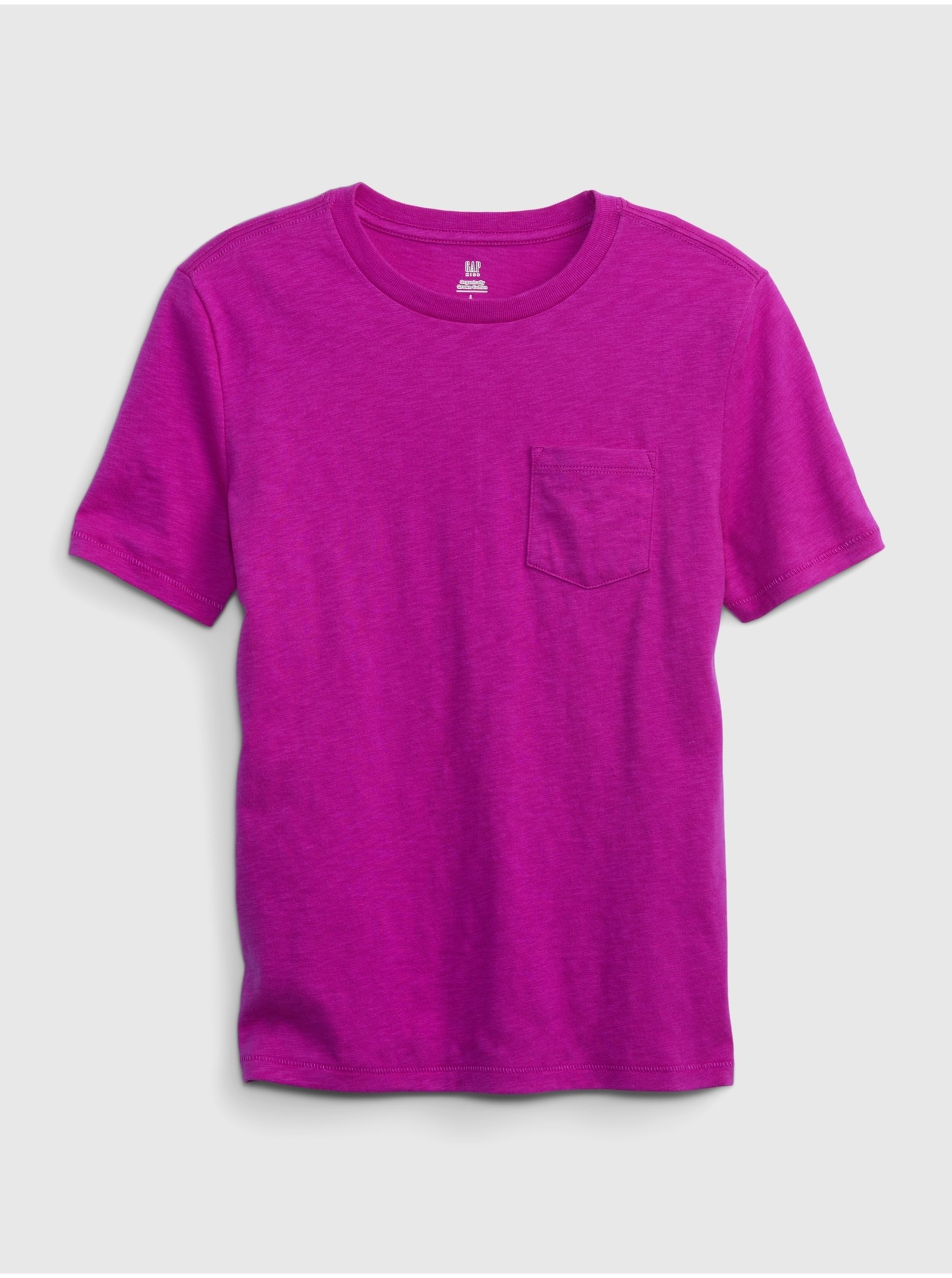 Levně Tmavě růžové dětské tričko s kapsičkou GAP