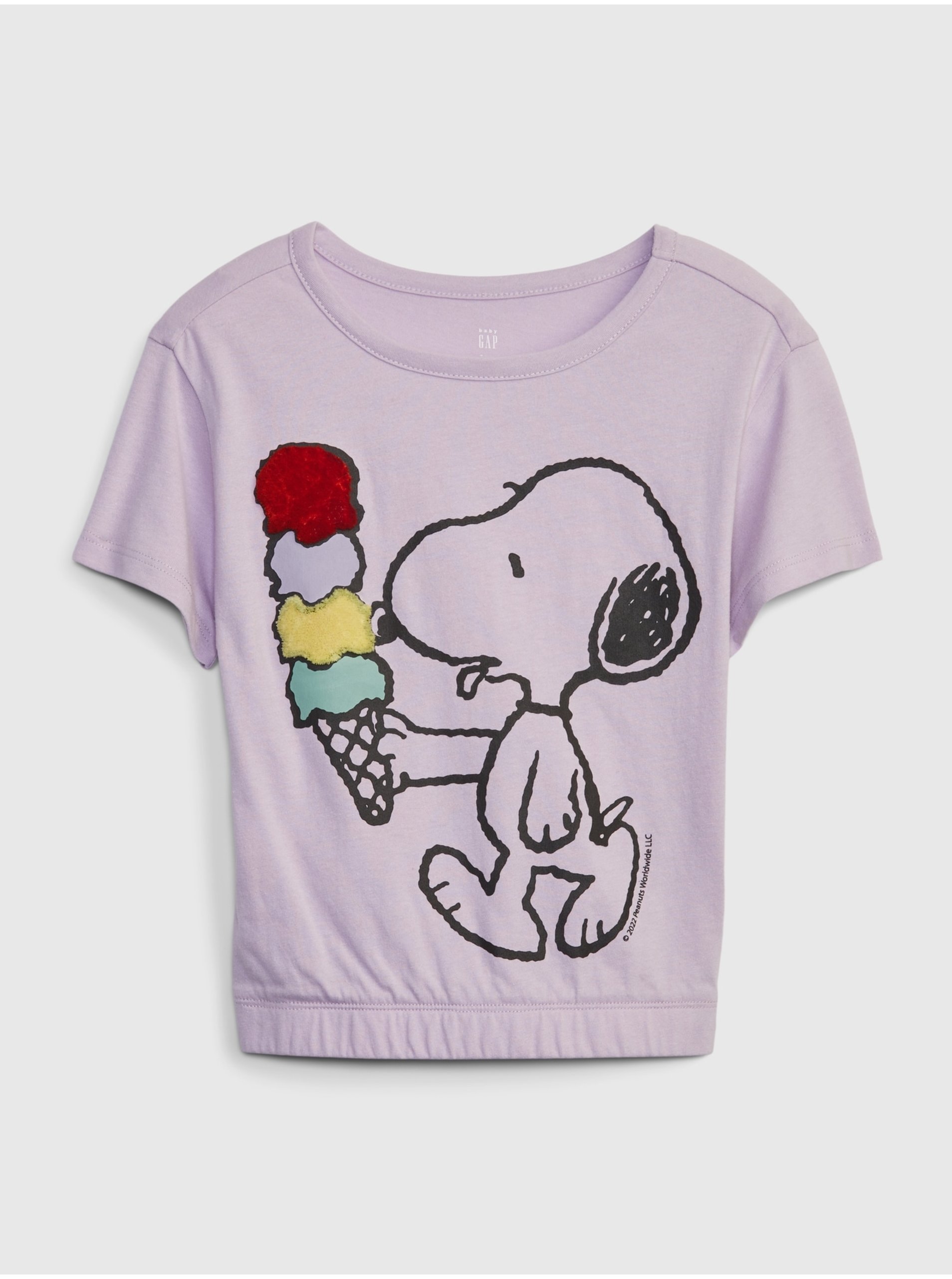 Levně Světle fialové holčičí tričko GAP & Peanuts Snoopy