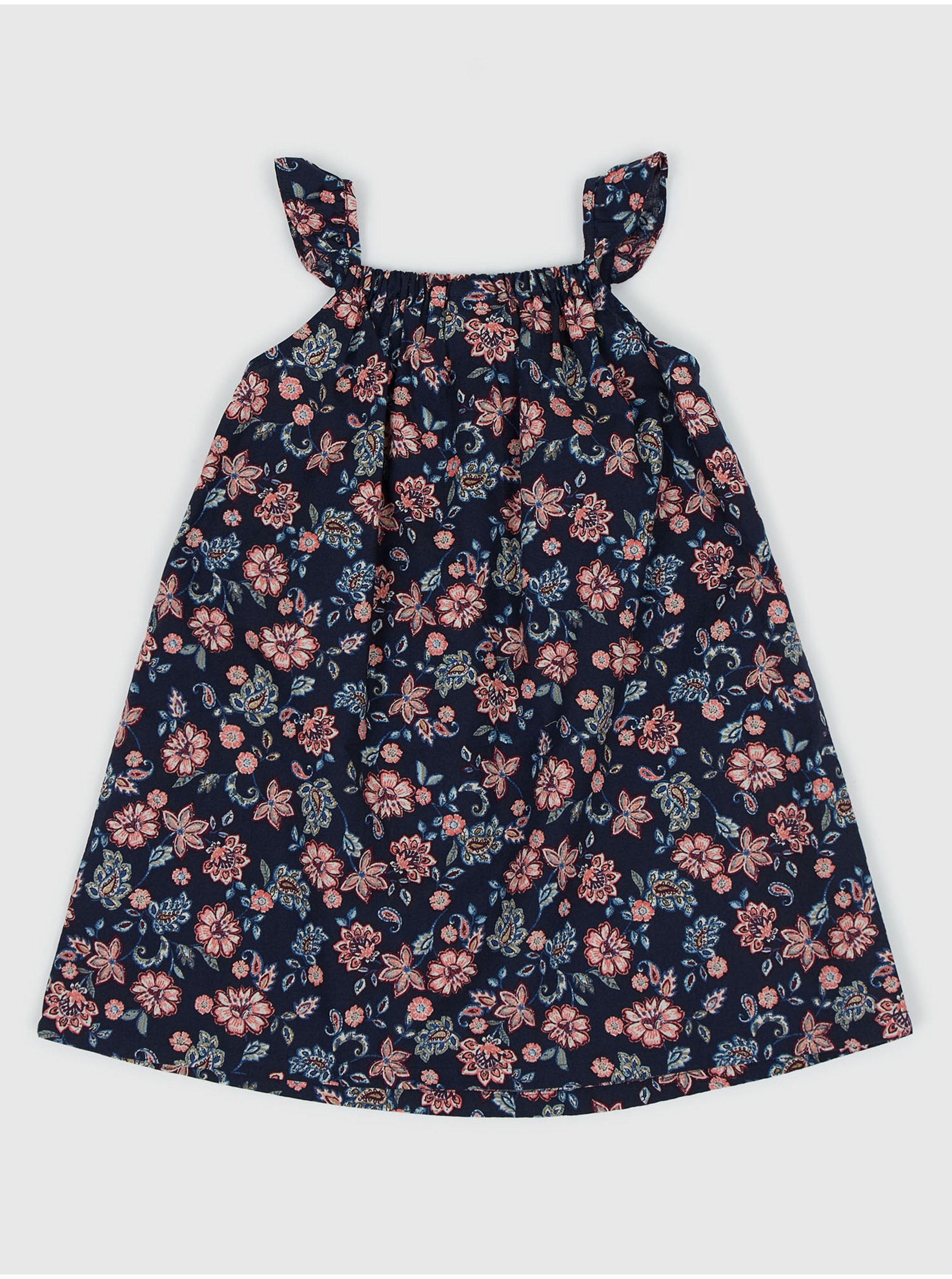 Lacno Tmavomodré dievčenské kvetované šaty GAP