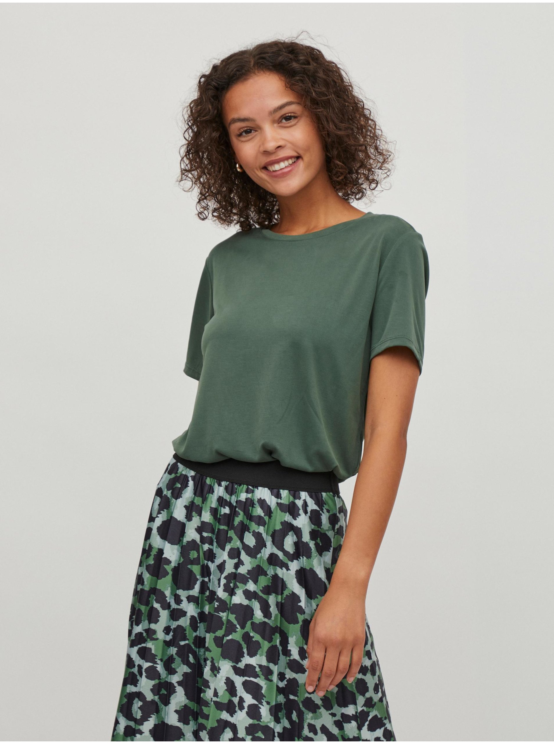 E-shop Zelené basic tričko VILA Modala