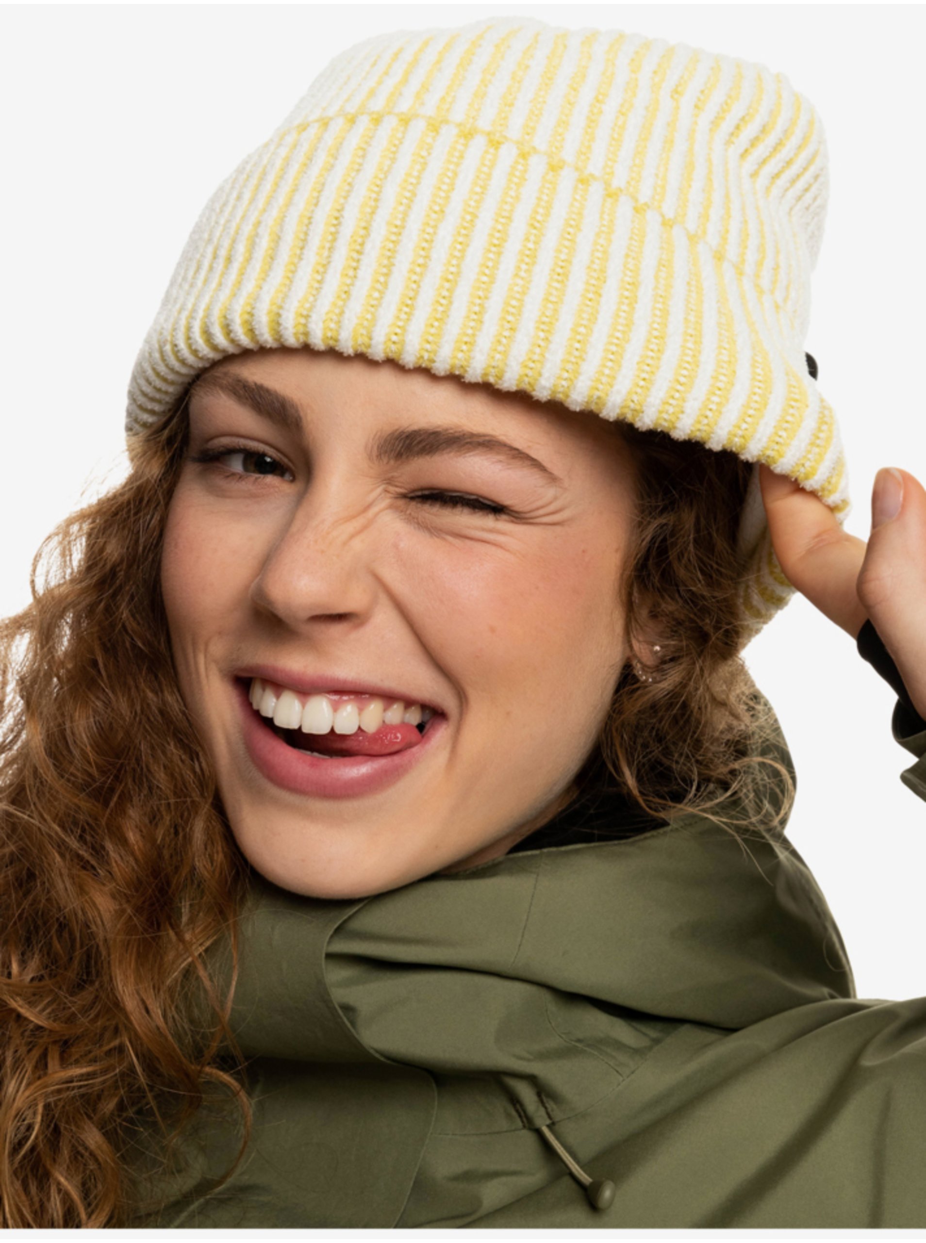 E-shop Svetložltá dámska rebrovaná čiapka Roxy Ozalee