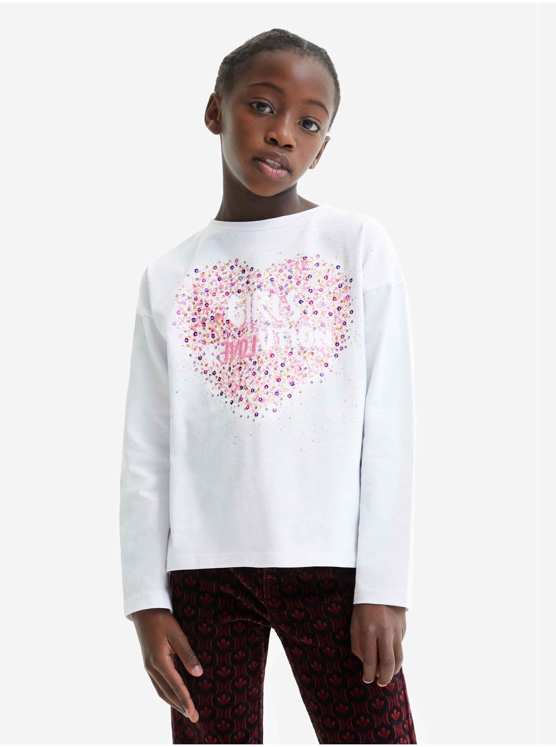 E-shop Biele dievčenské tričko Desigual Alba