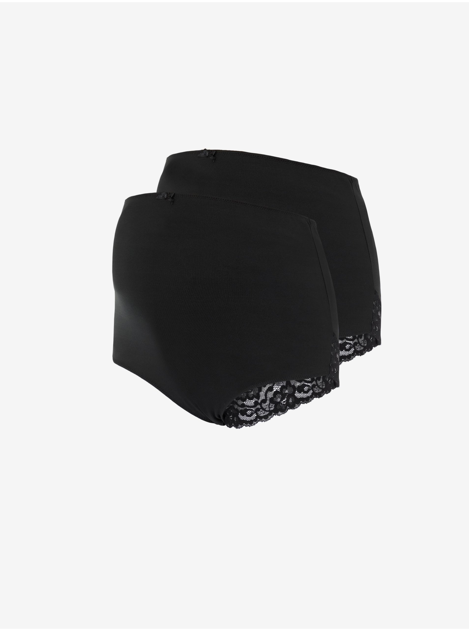 E-shop Sada dvoch tehotenských nohavičiek v čiernej farbe Mama.licious Amour Solid