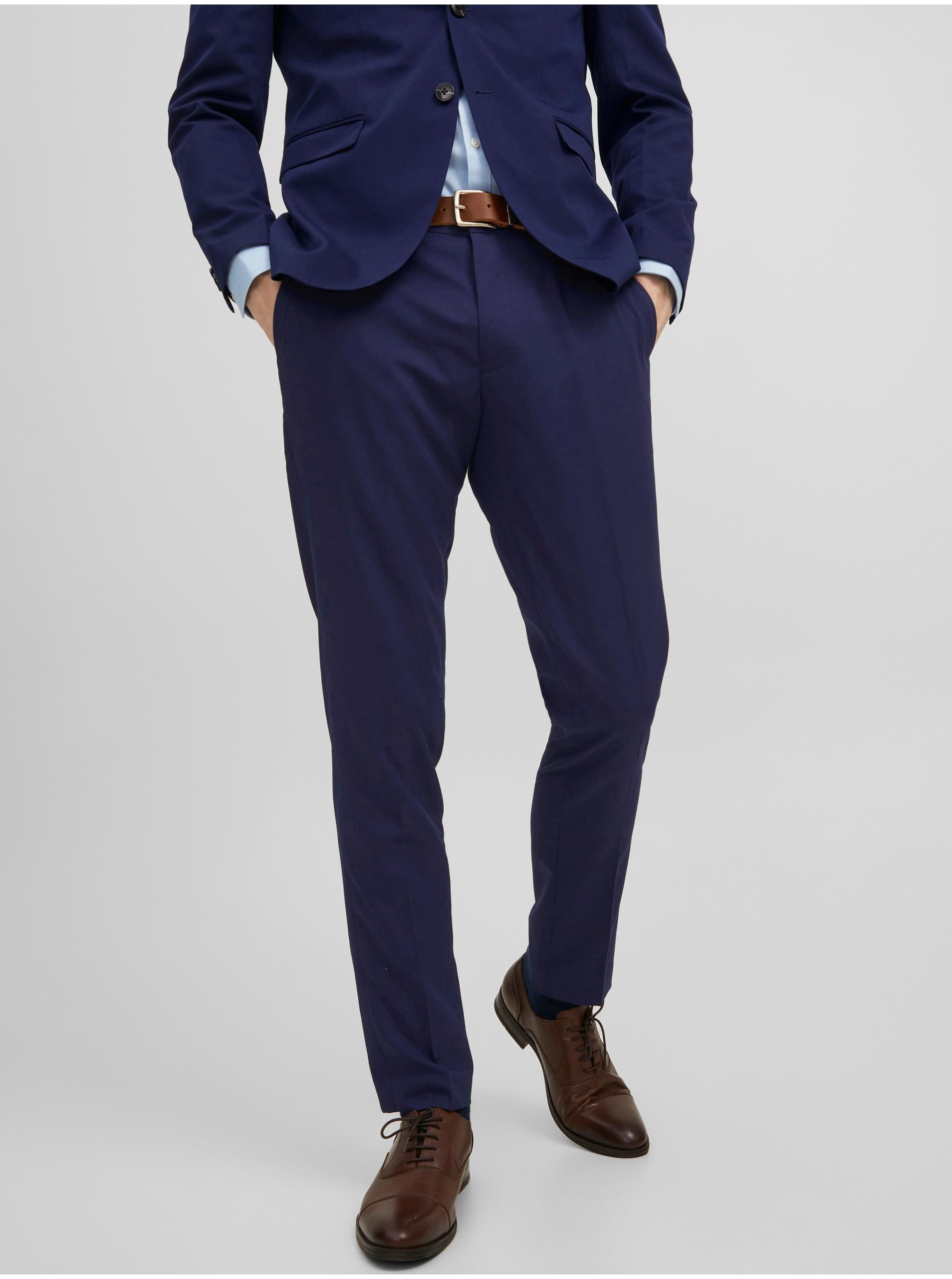 Levně Tmavě modré oblekové kalhoty Jack & Jones Franco