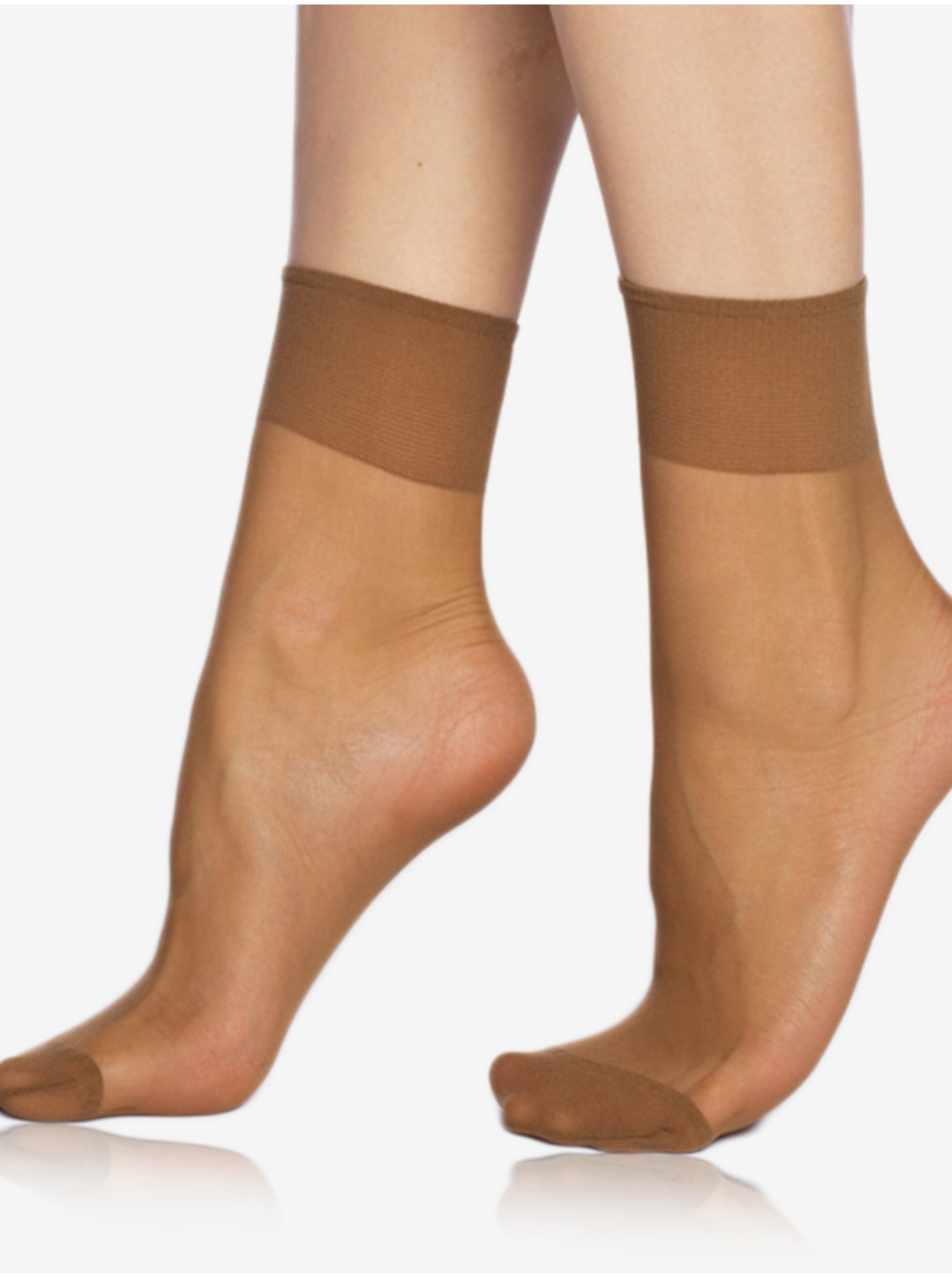 Levně Sada dvou párů silonkových matných ponožek v bronzové barvě Bellinda DIE PASST SOCKS