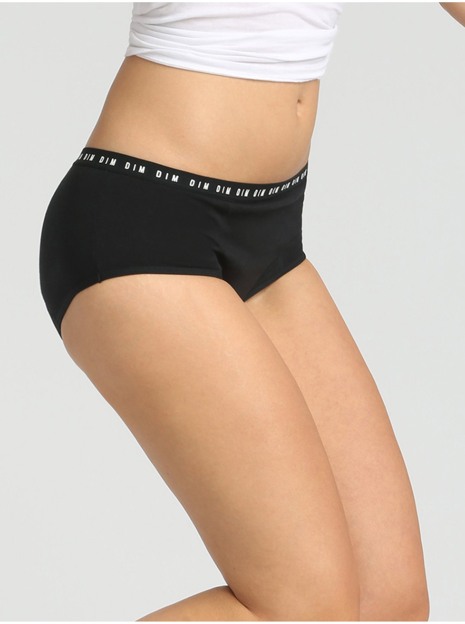 E-shop Černé menstruační kalhotky s nohavičkou Dim MENSTRUAL BOXER