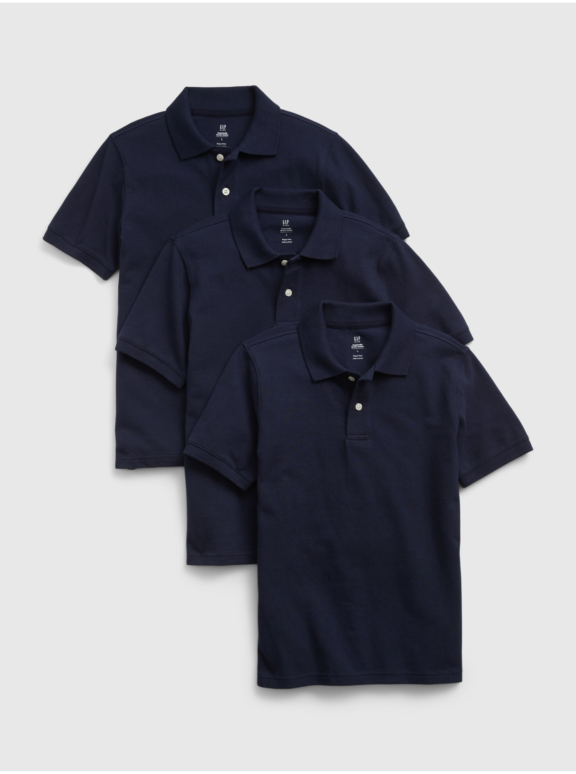 Levně Sada tří klučičích polo triček v tmavě modré barvě GAP