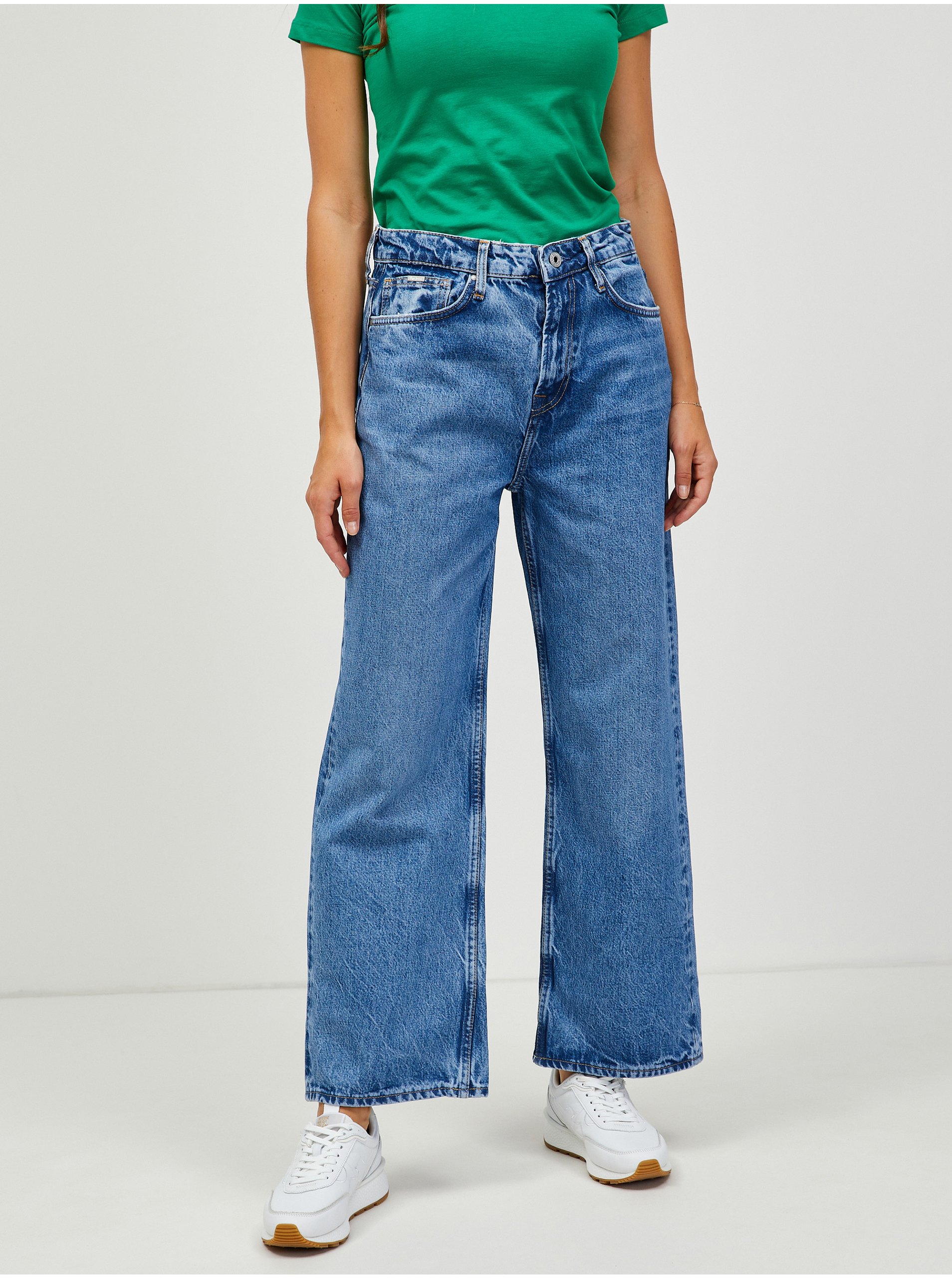 E-shop Modré dámské široké džíny Pepe Jeans Lexa