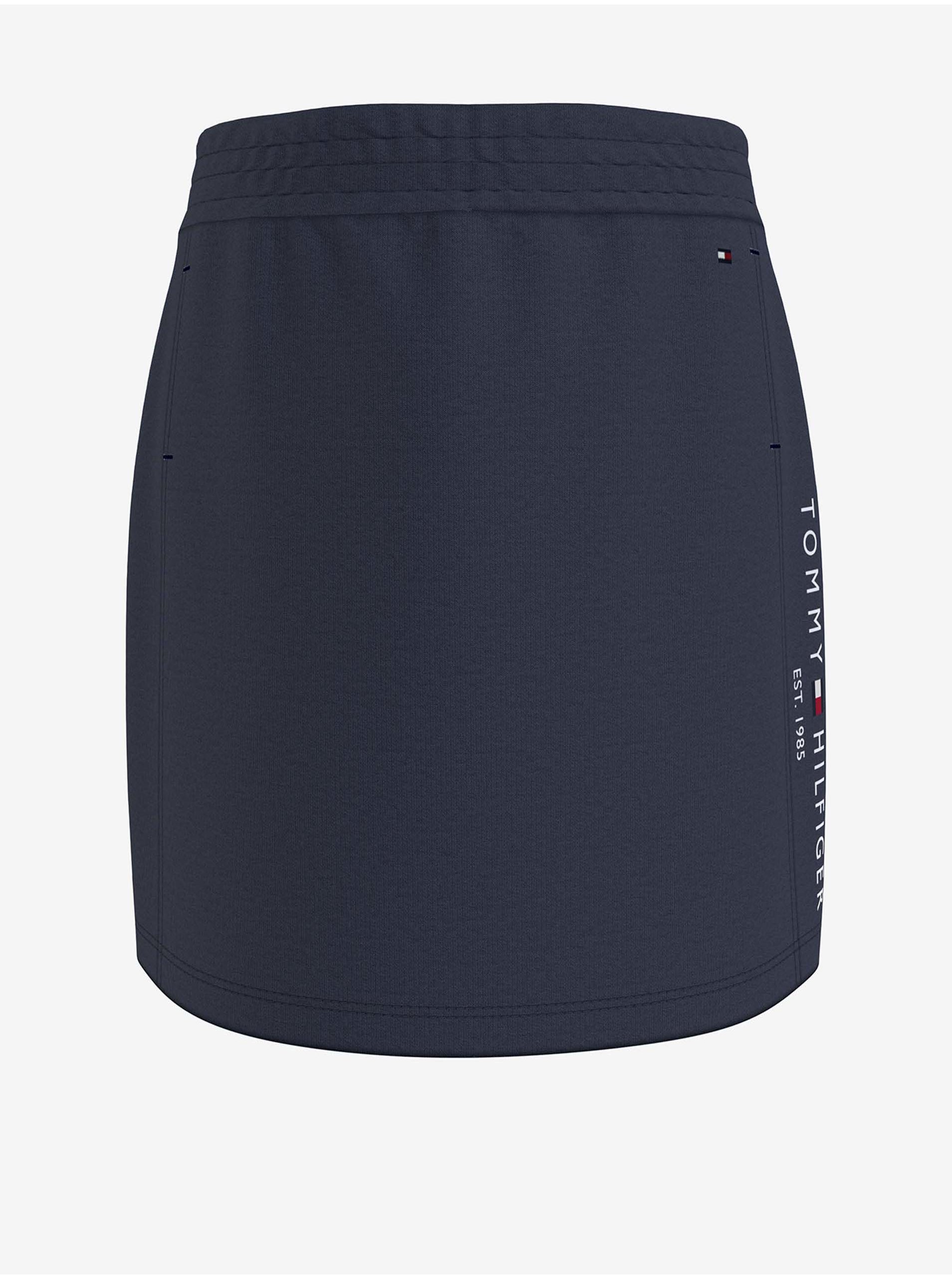 E-shop Tmavě modrá holčičí tepláková sukně Tommy Hilfiger