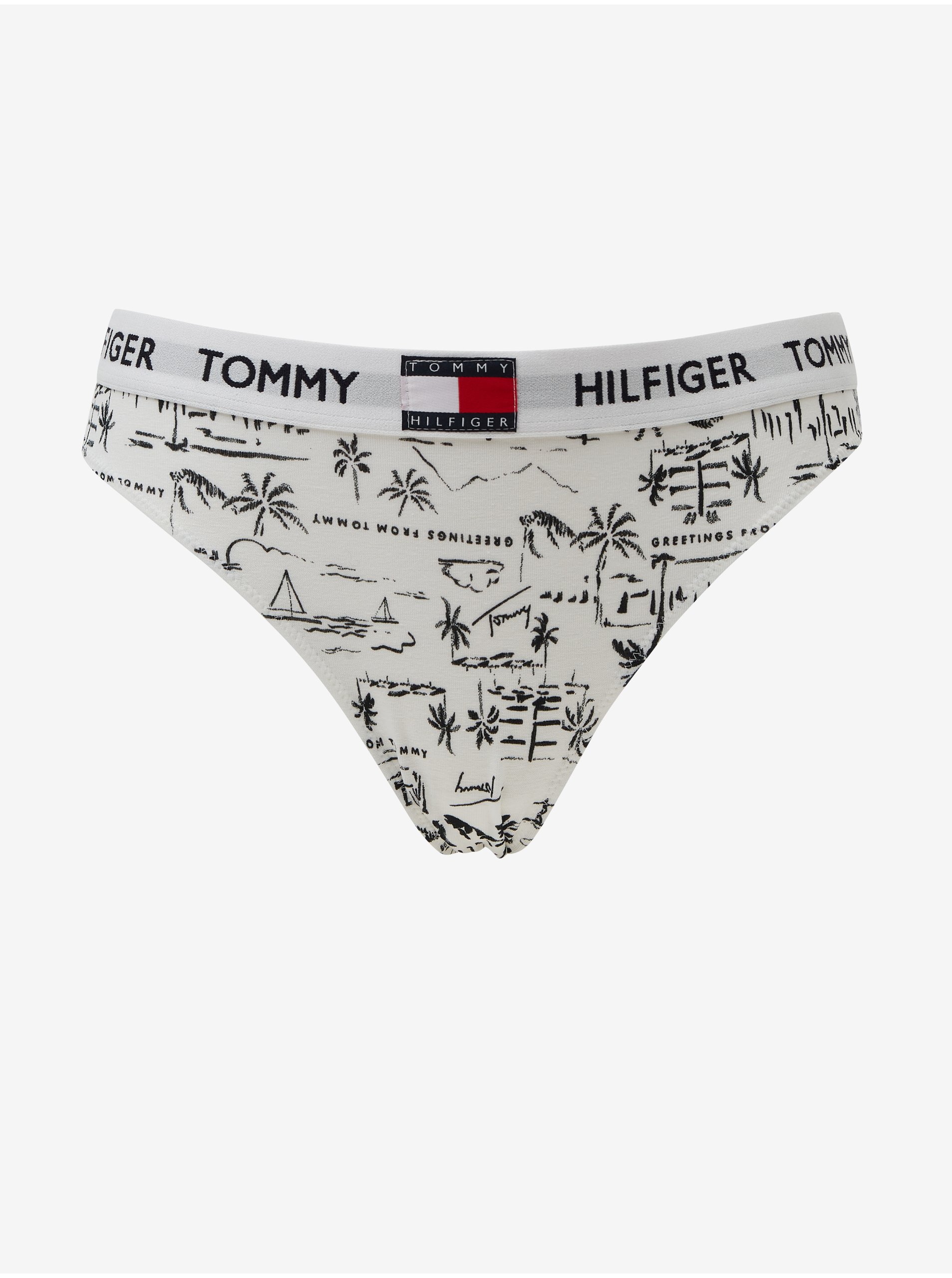 Levně Černo-bílé vzorované kalhotky Tommy Hilfiger Underwear