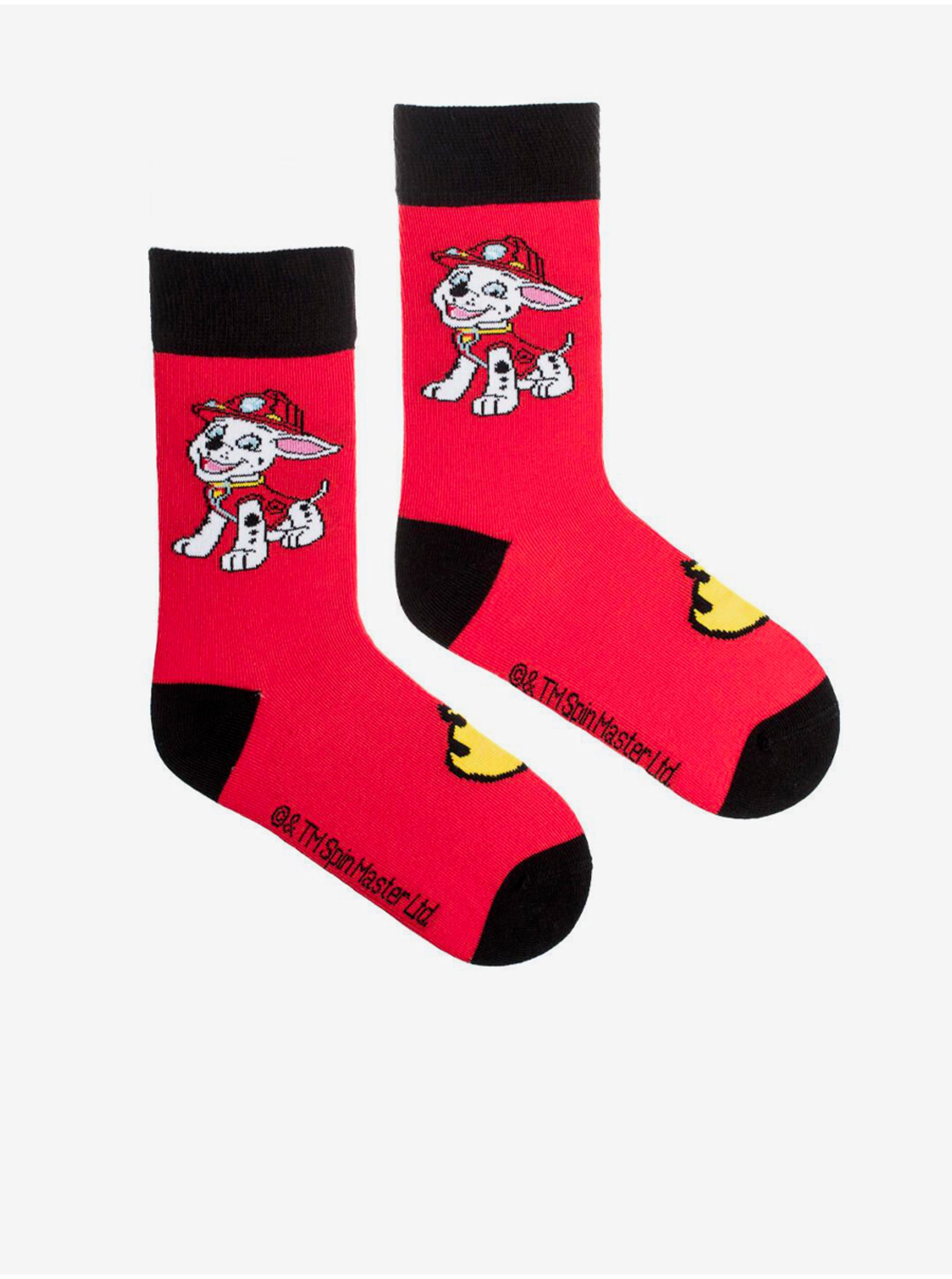 Lacno Červené chlapčenské vzorované ponožky Fusakle Patrol Marshall