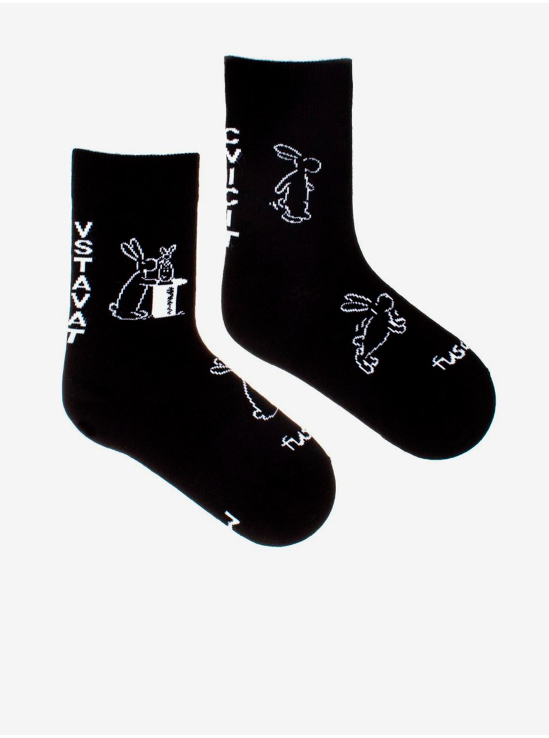 Lacno Čierne dievčenské vzorované ponožky Fusakle Bob a Bobek