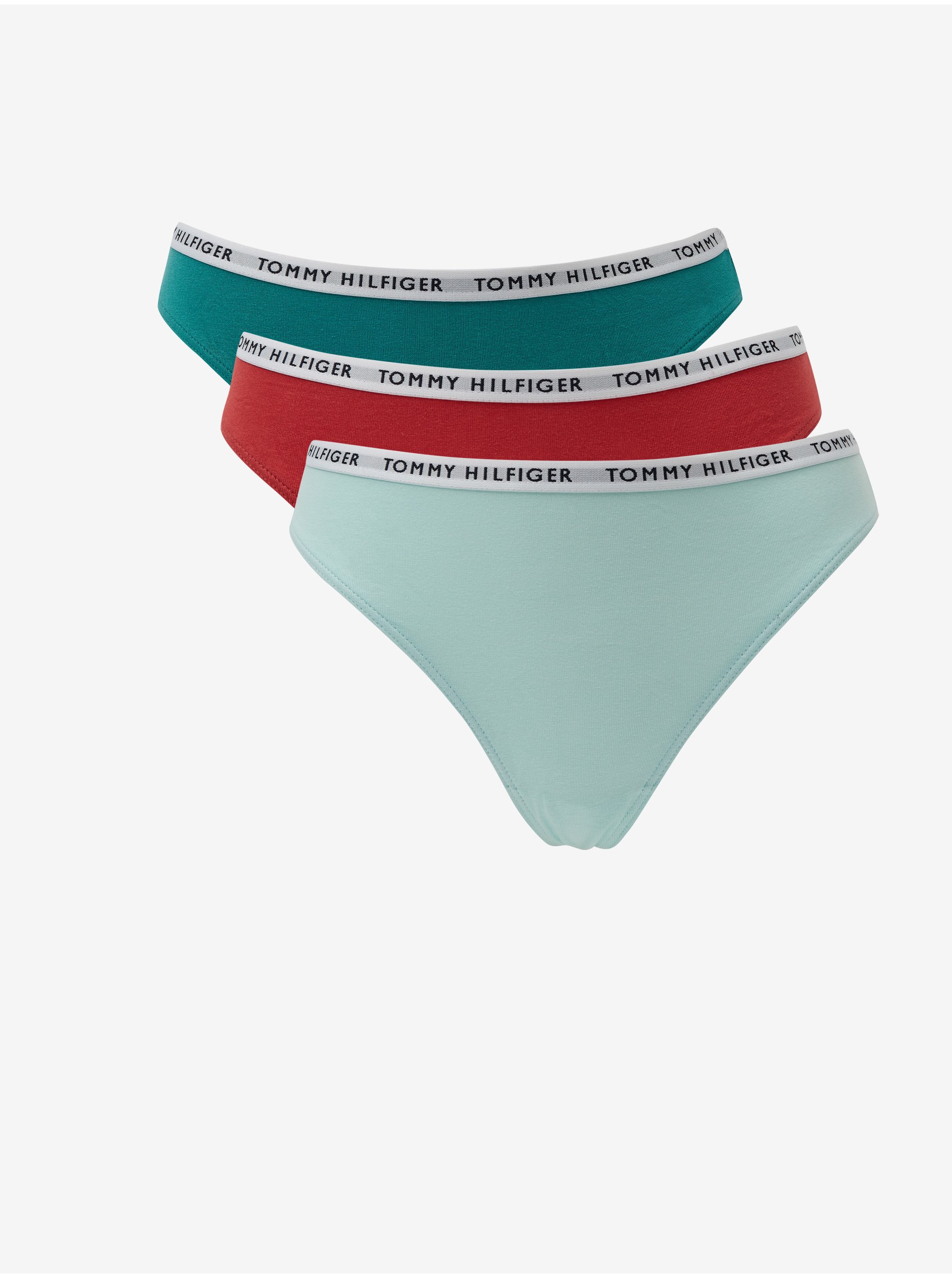 Levně Sada tří tang ve světle modré, zelené a červené barvě tang Tommy Hilfiger Underwear