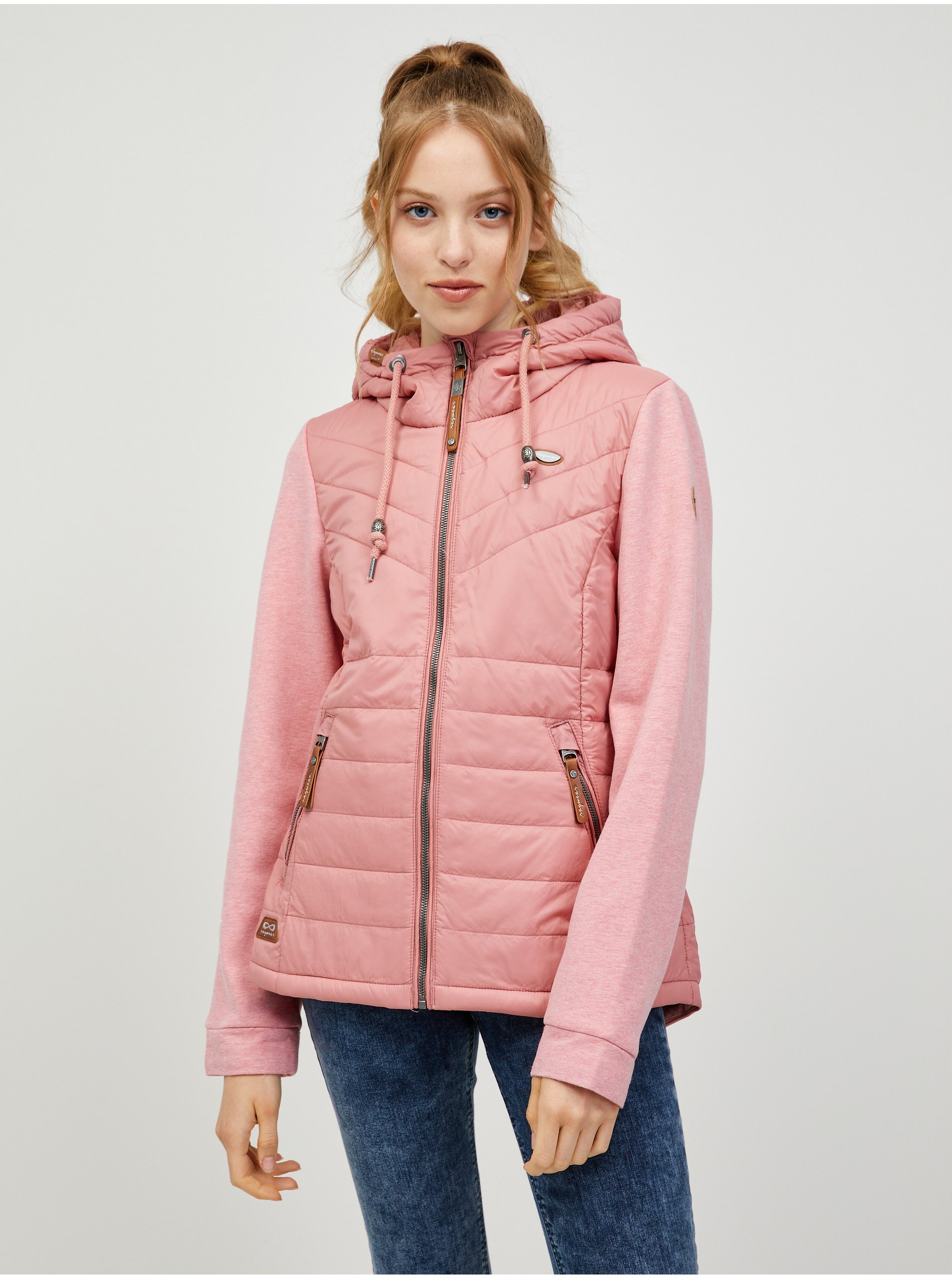 E-shop Růžová dámská prošívaná bunda s kapucí Ragwear Lucinda