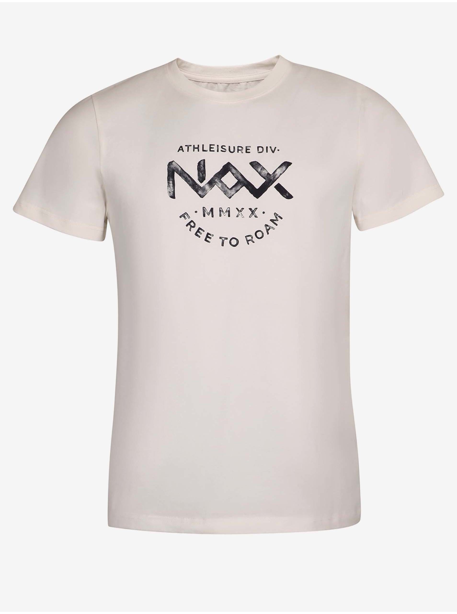 Levně Béžové pánské tričko NAX VOBEW