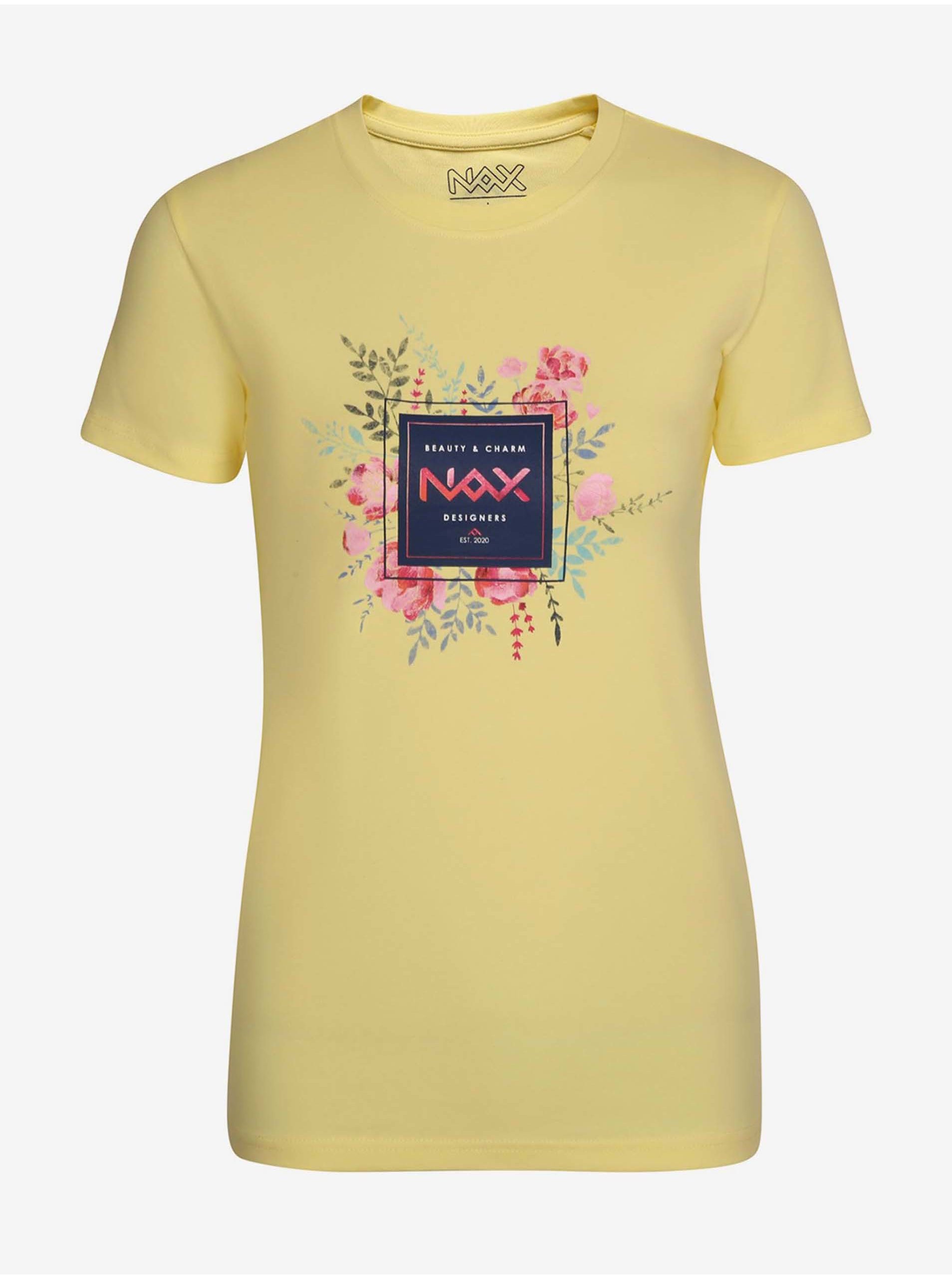 Levně Žluté dámské tričko NAX SEDOLA