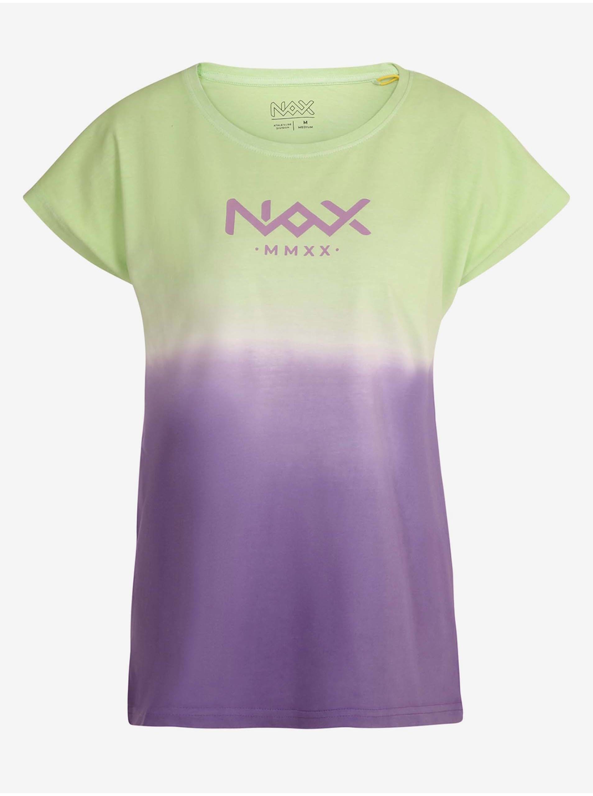 Lacno Zeleno-fialové dámske tričko NAX KOHUJA