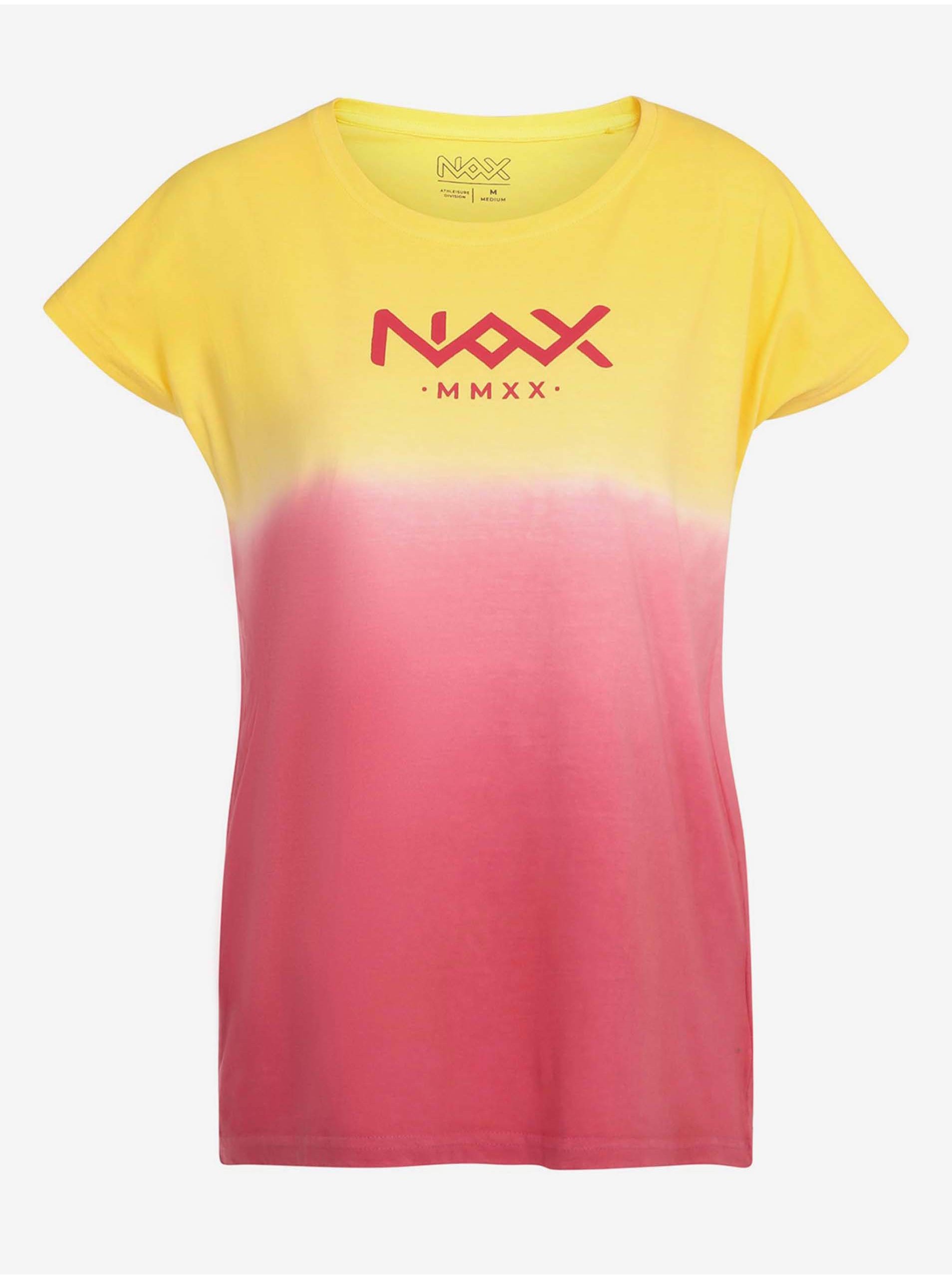 Levně Žluto-růžové dámské tričko NAX KOHUJA
