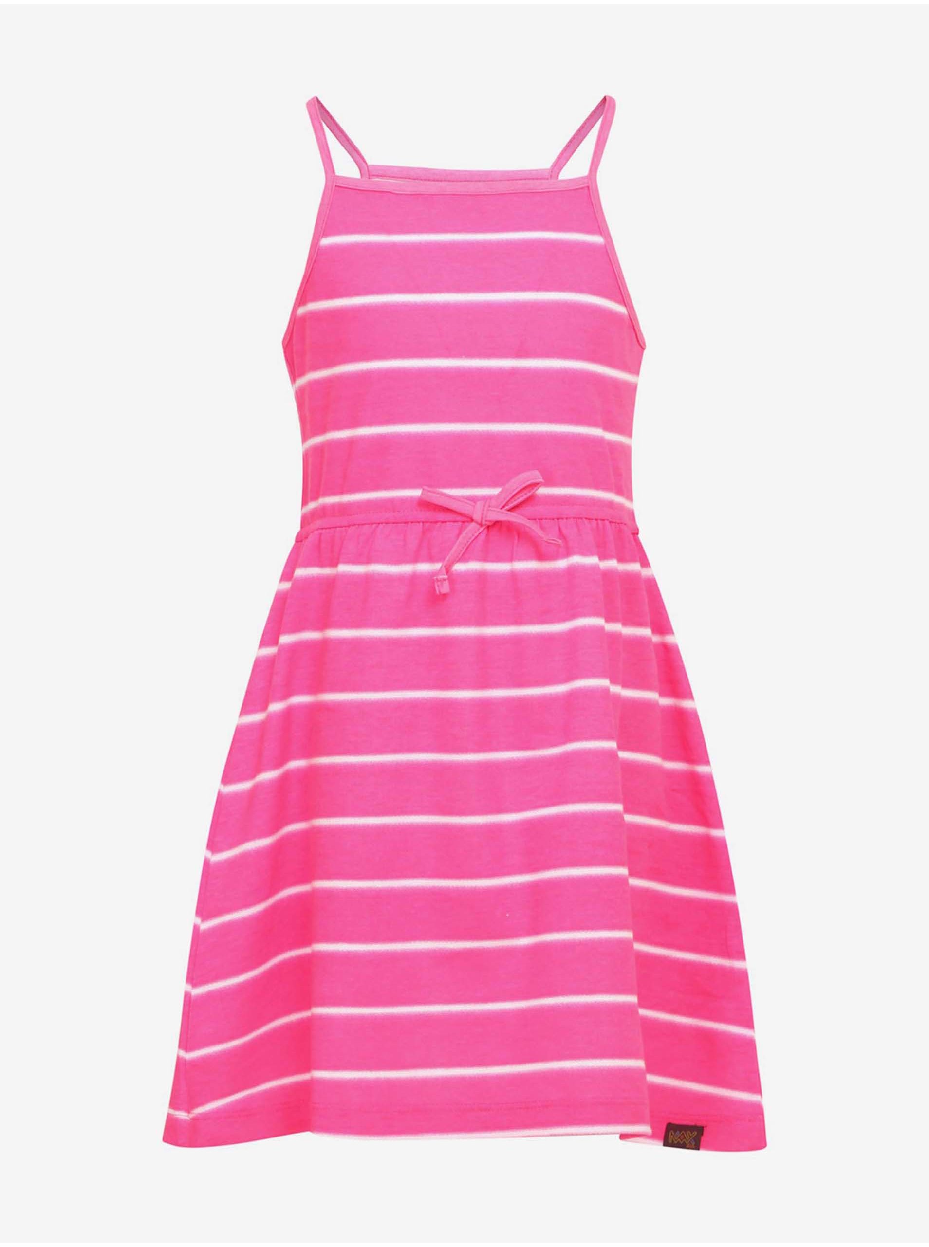 Lacno Ružové dievčenské pruhované šaty NAX HADKO